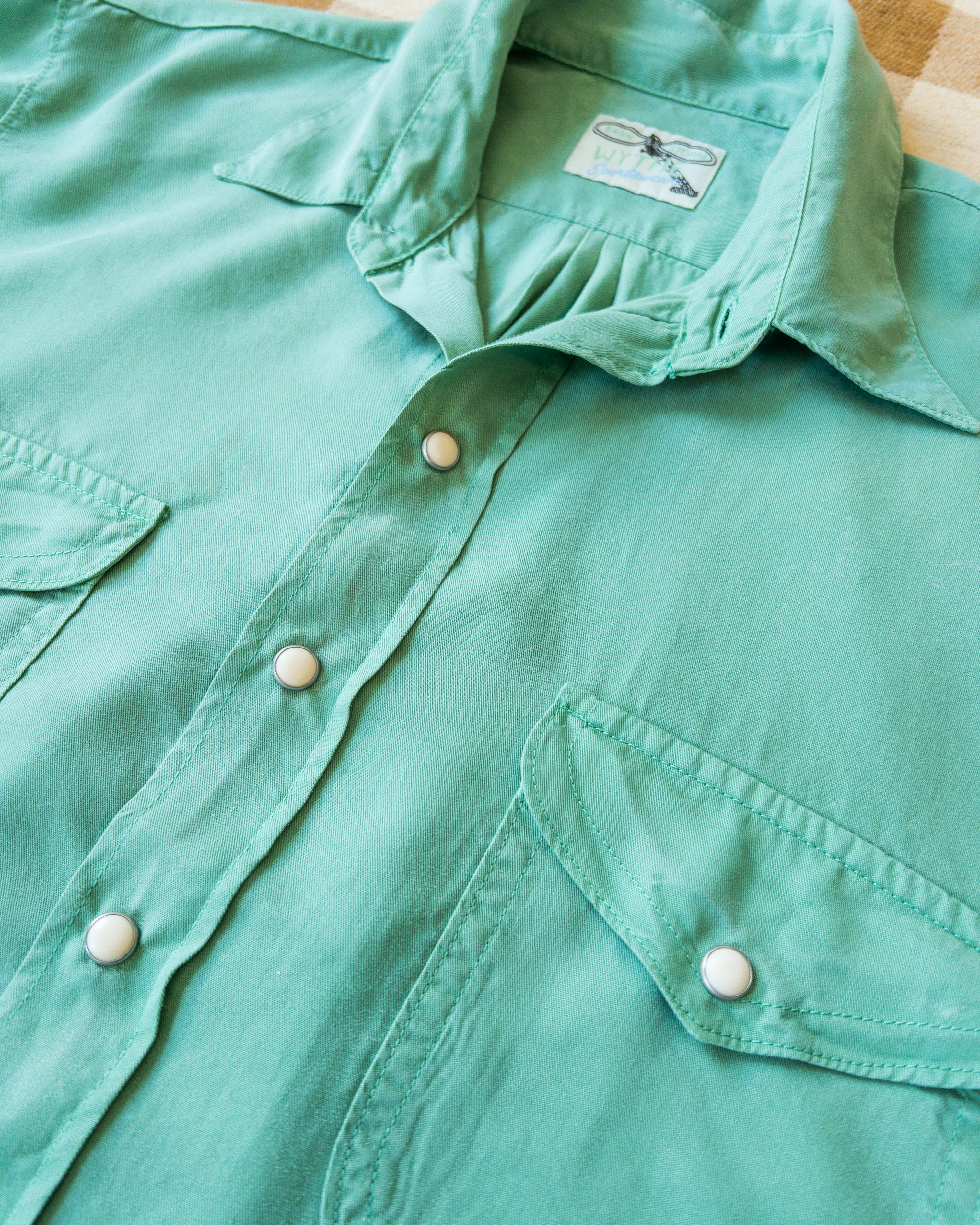 Tencel Gabardine Pearlsnap Shirt - Celadon - Image 4