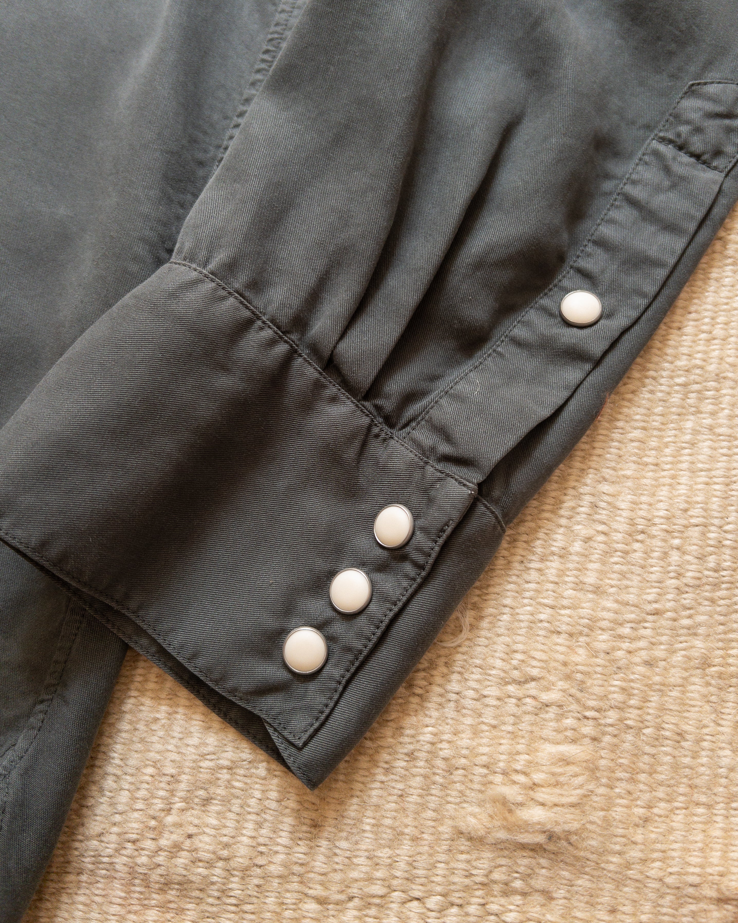 Tencel Gabardine Pearlsnap Shirt - Faded Black - Image 2