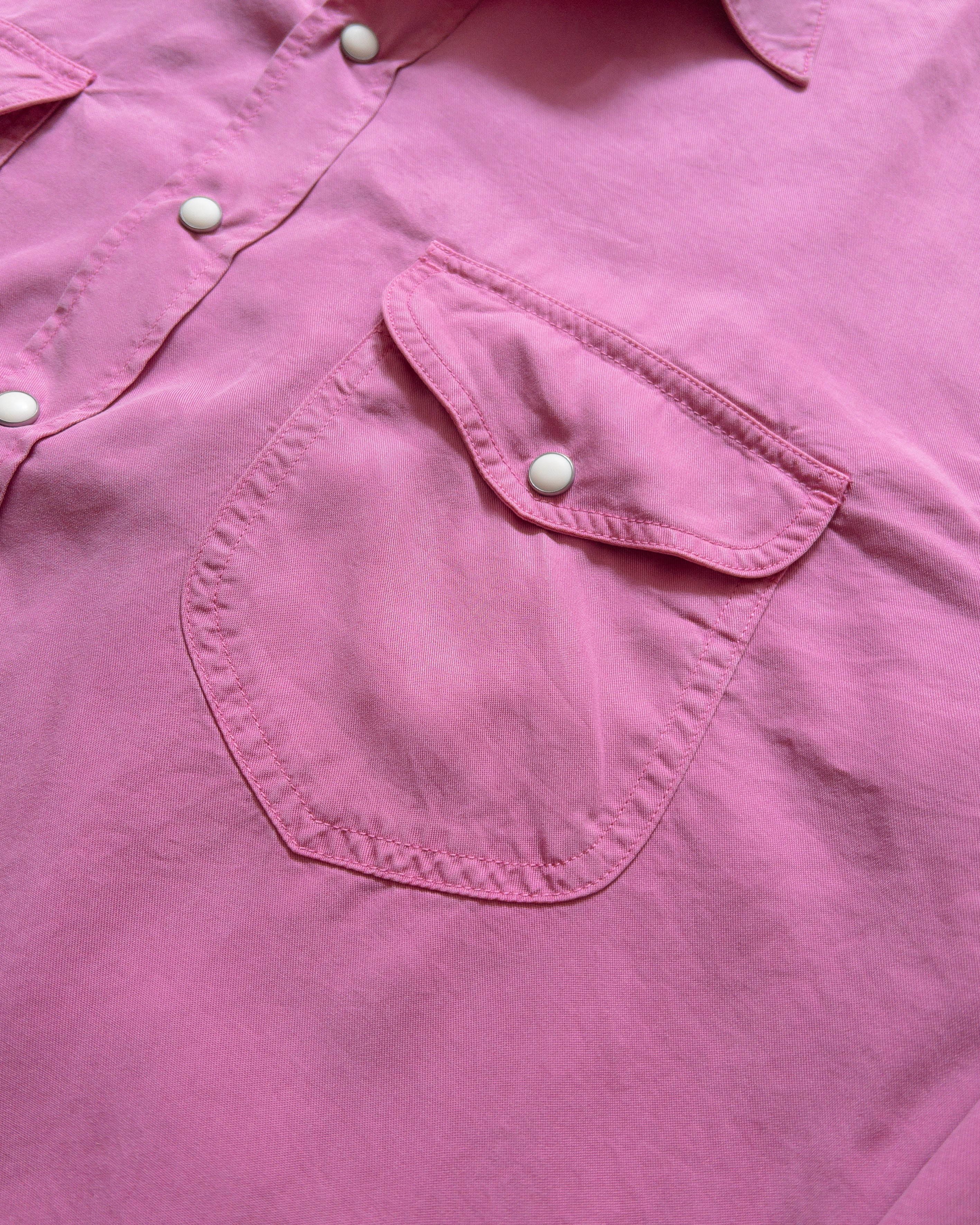 Tencel Gabardine Pearlsnap Shirt - Flamingo - Image 3