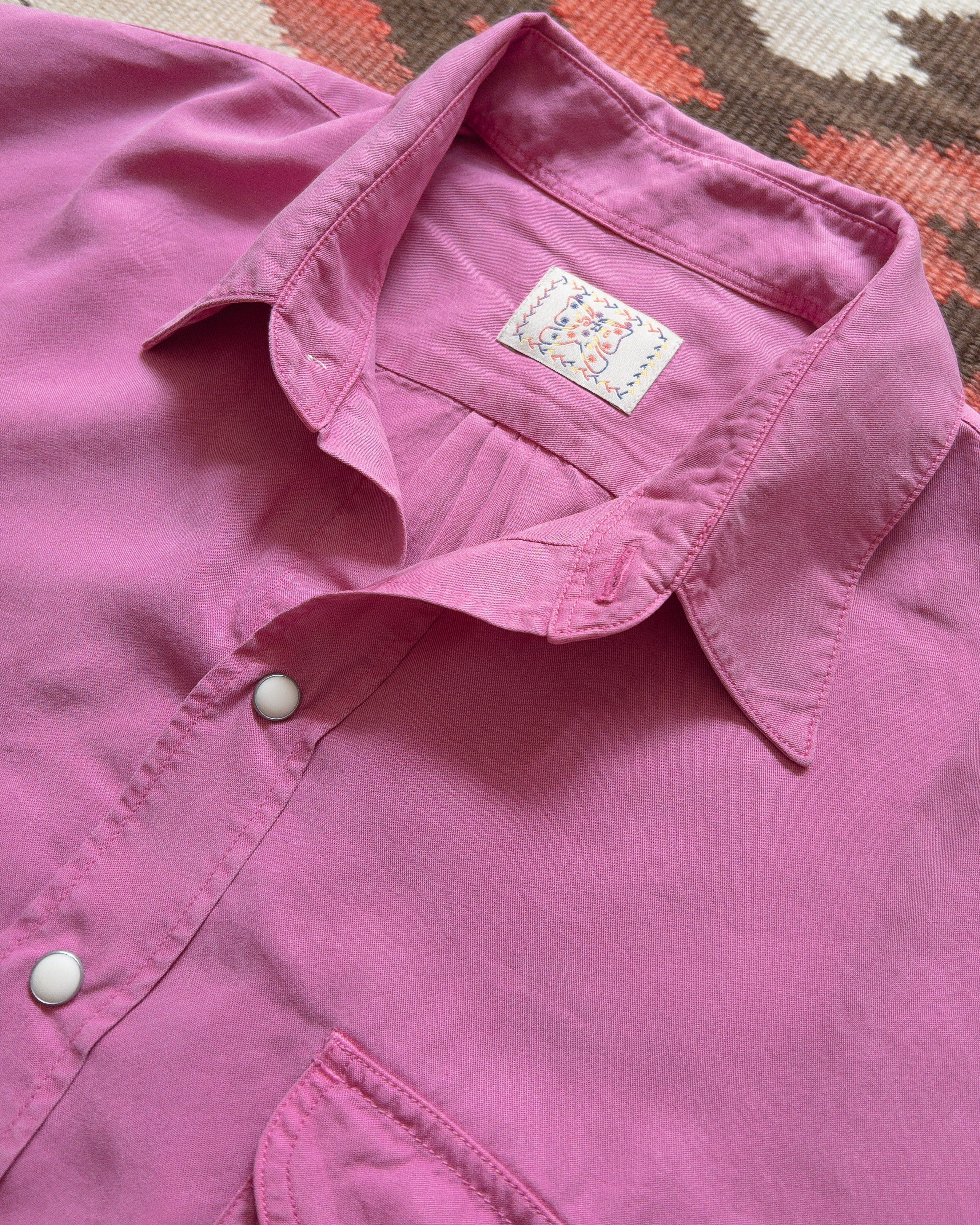 Tencel Gabardine Pearlsnap Shirt - Flamingo - Image 4
