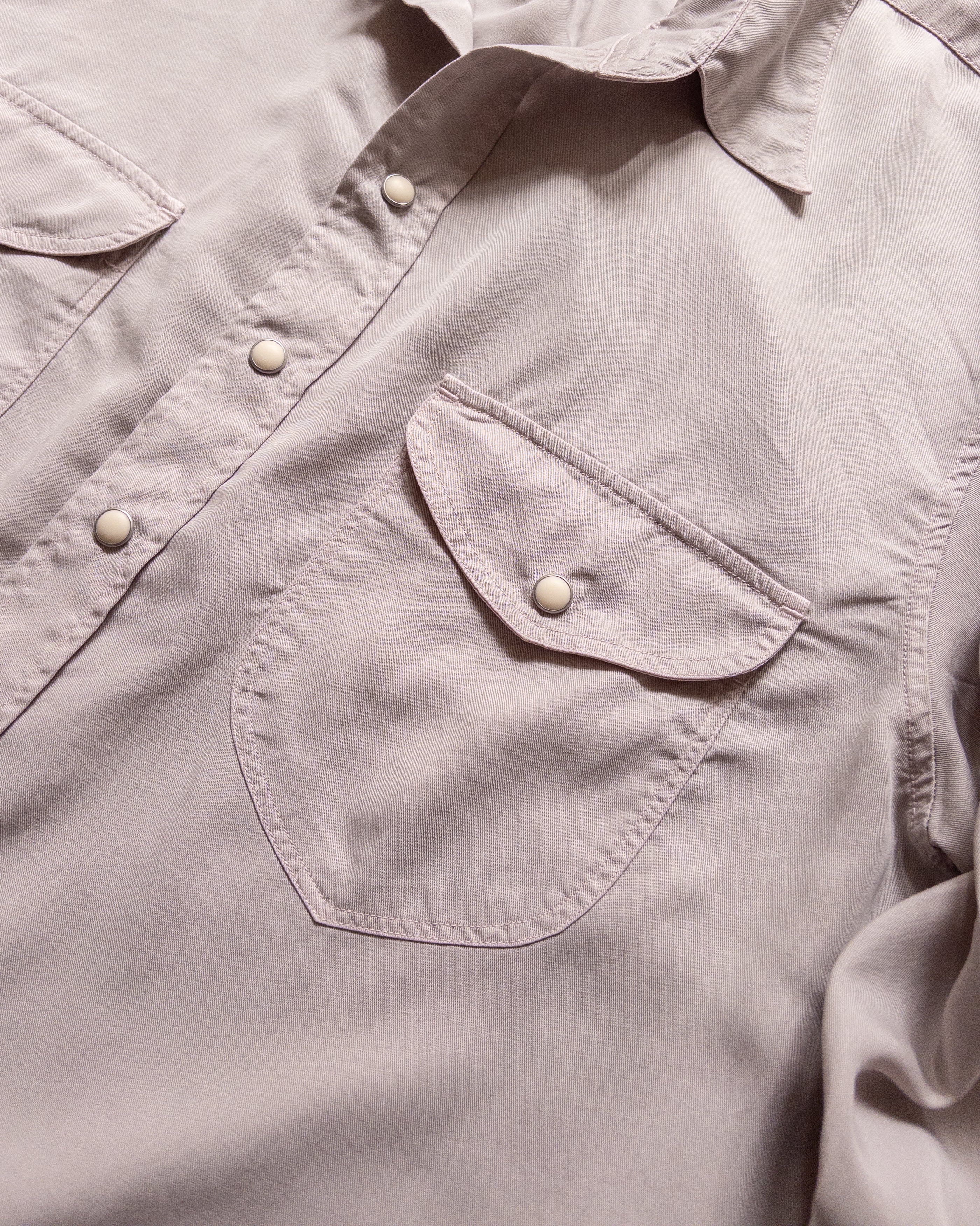 Tencel Gabardine Pearlsnap Shirt - Mauve - Image 2