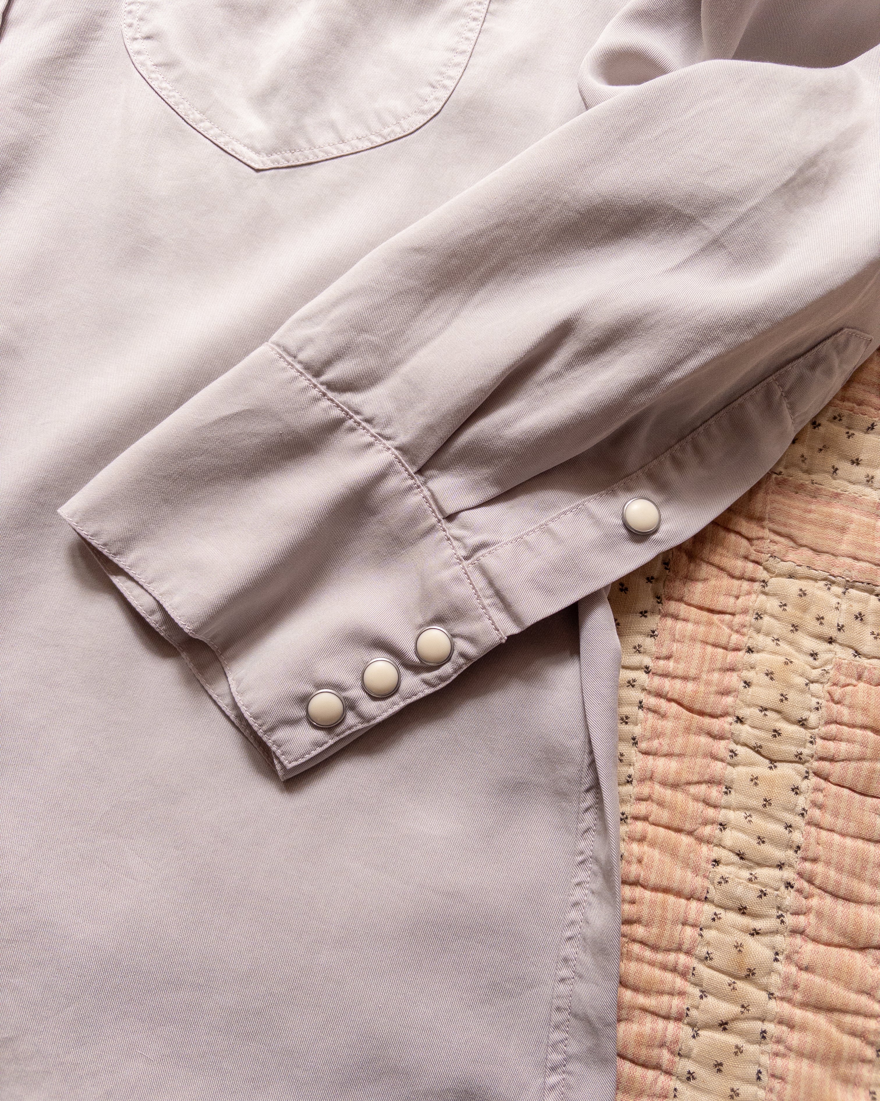 Tencel Gabardine Pearlsnap Shirt - Mauve - Image 3