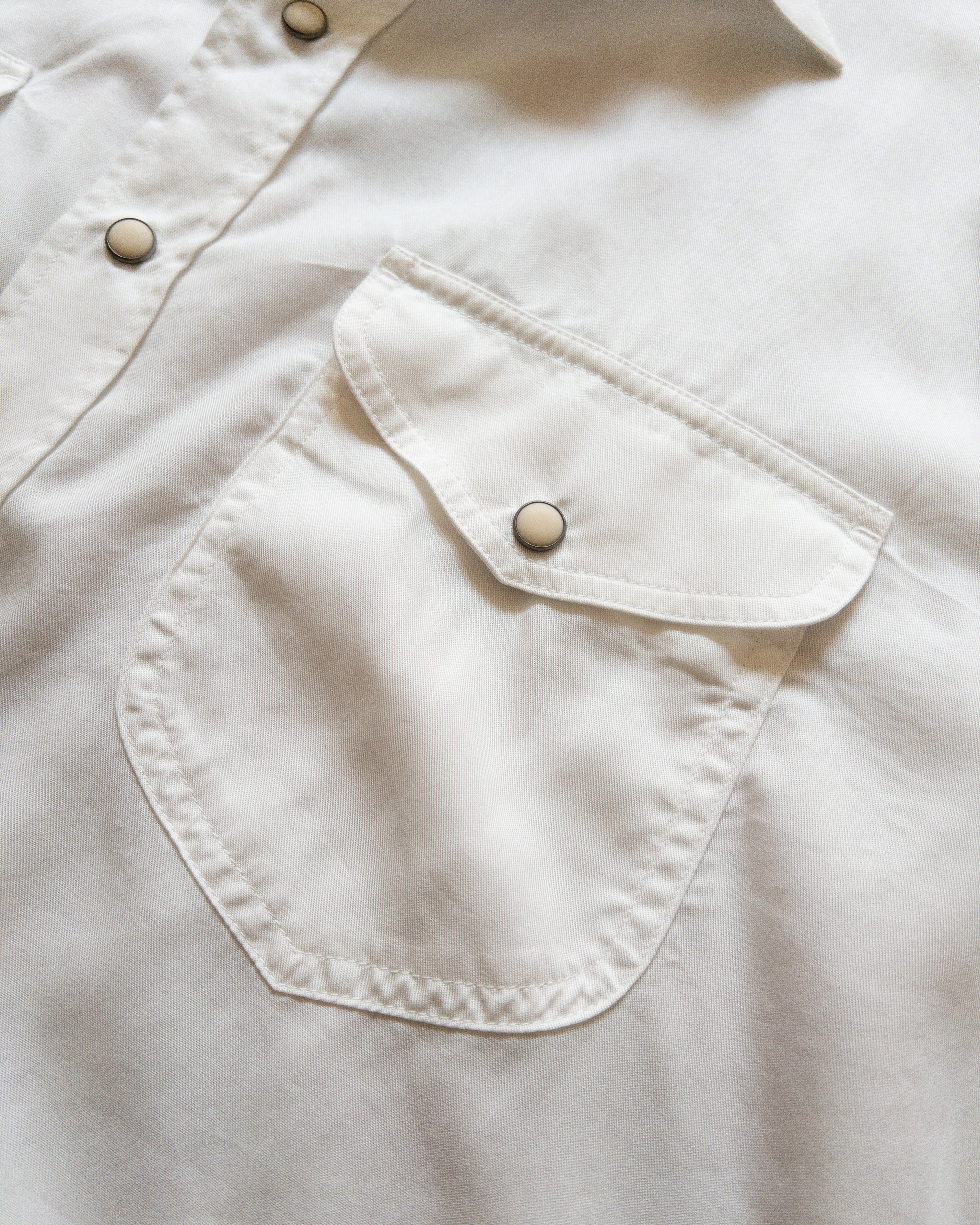 Tencel Gabardine Pearlsnap Shirt - Natural - Image 3
