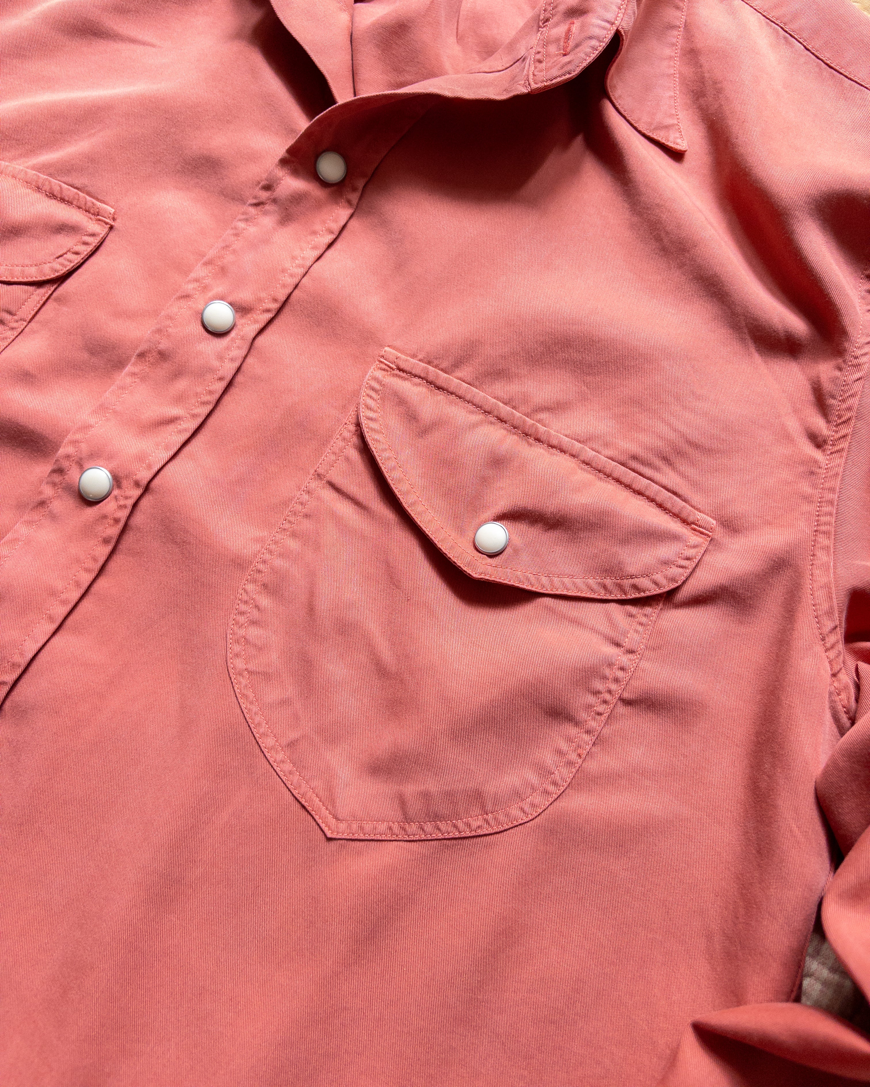 Tencel Gabardine Pearlsnap Shirt - Poppy Red - Image 2