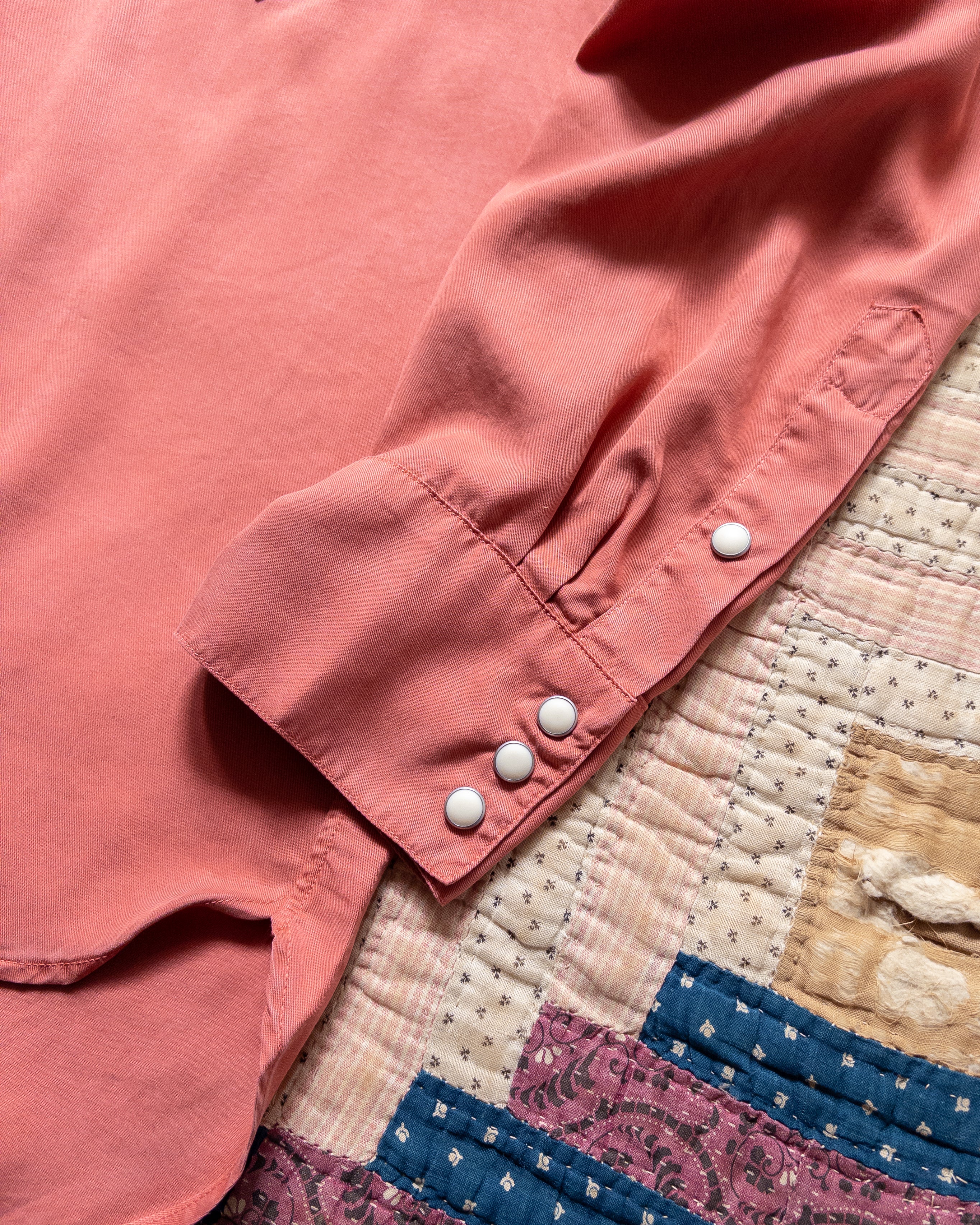 Tencel Gabardine Pearlsnap Shirt - Poppy Red - Image 3