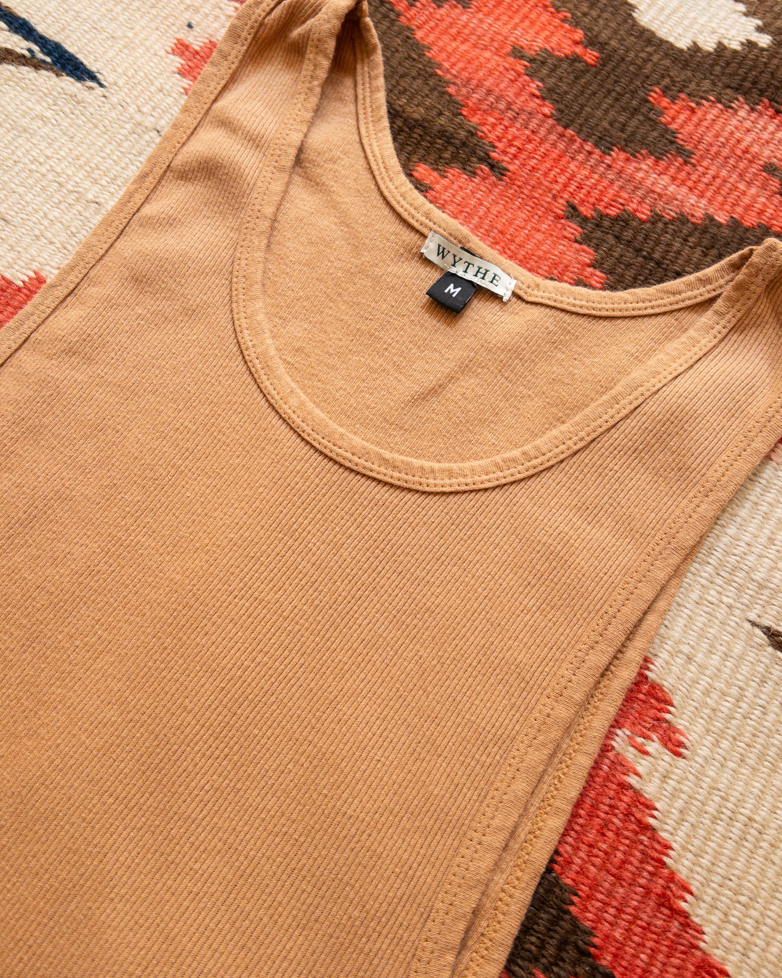 Tubular Cotton Ribbed Tank Top - Apricot - USA - Image 2