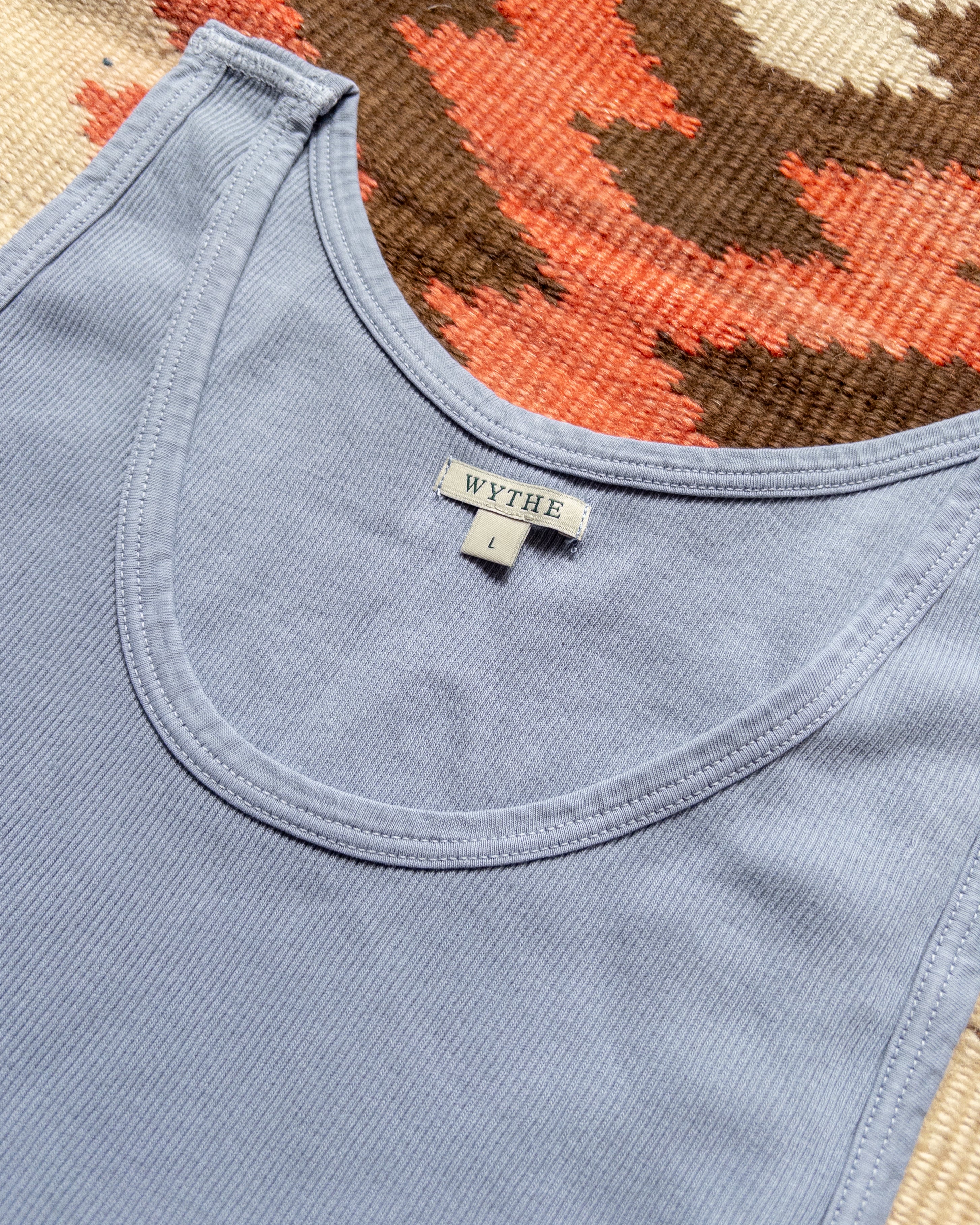 Tubular Cotton Ribbed Tank Top - Indigo - Image 2