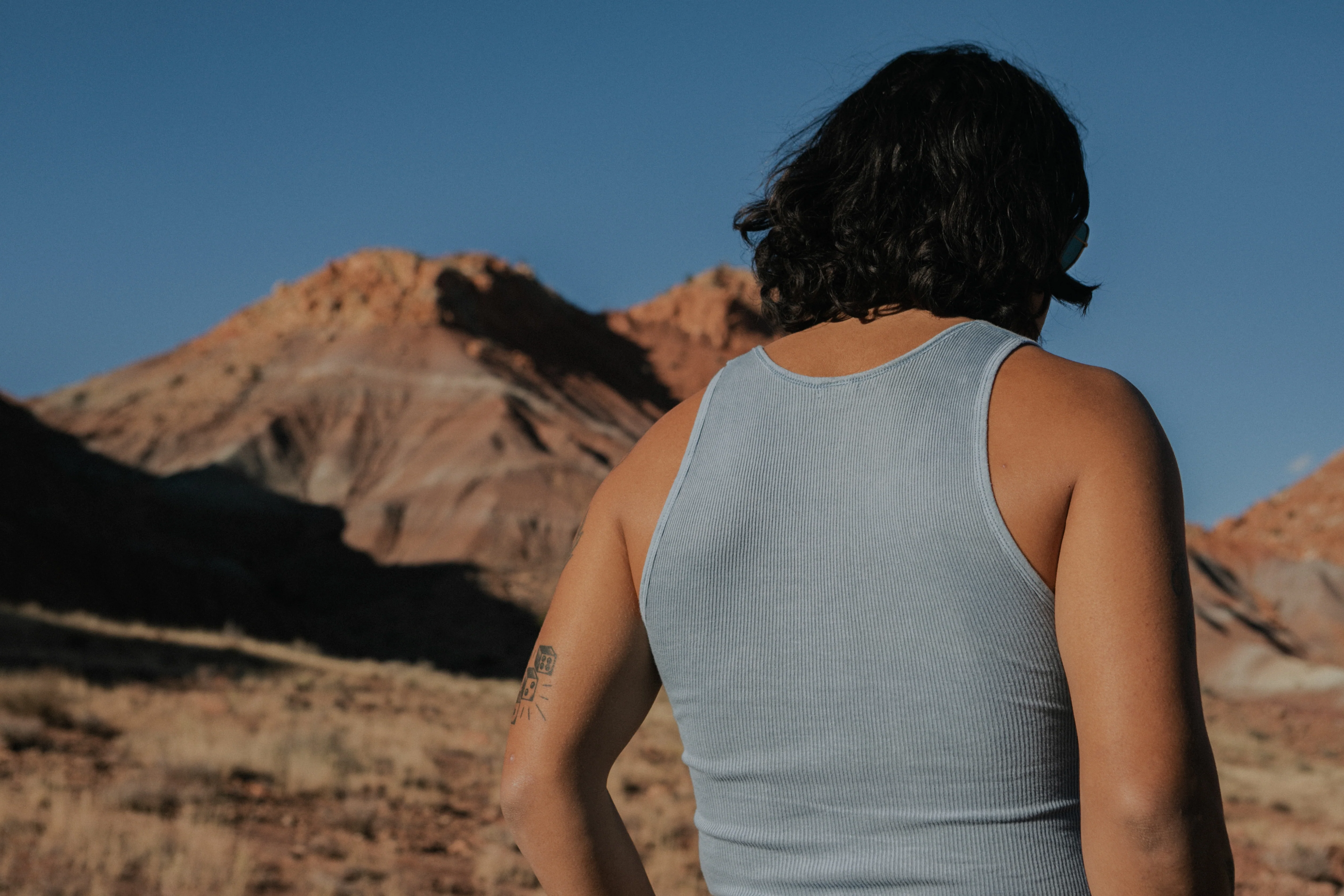 Tubular Cotton Ribbed Tank Top - Indigo - USA - Image 3