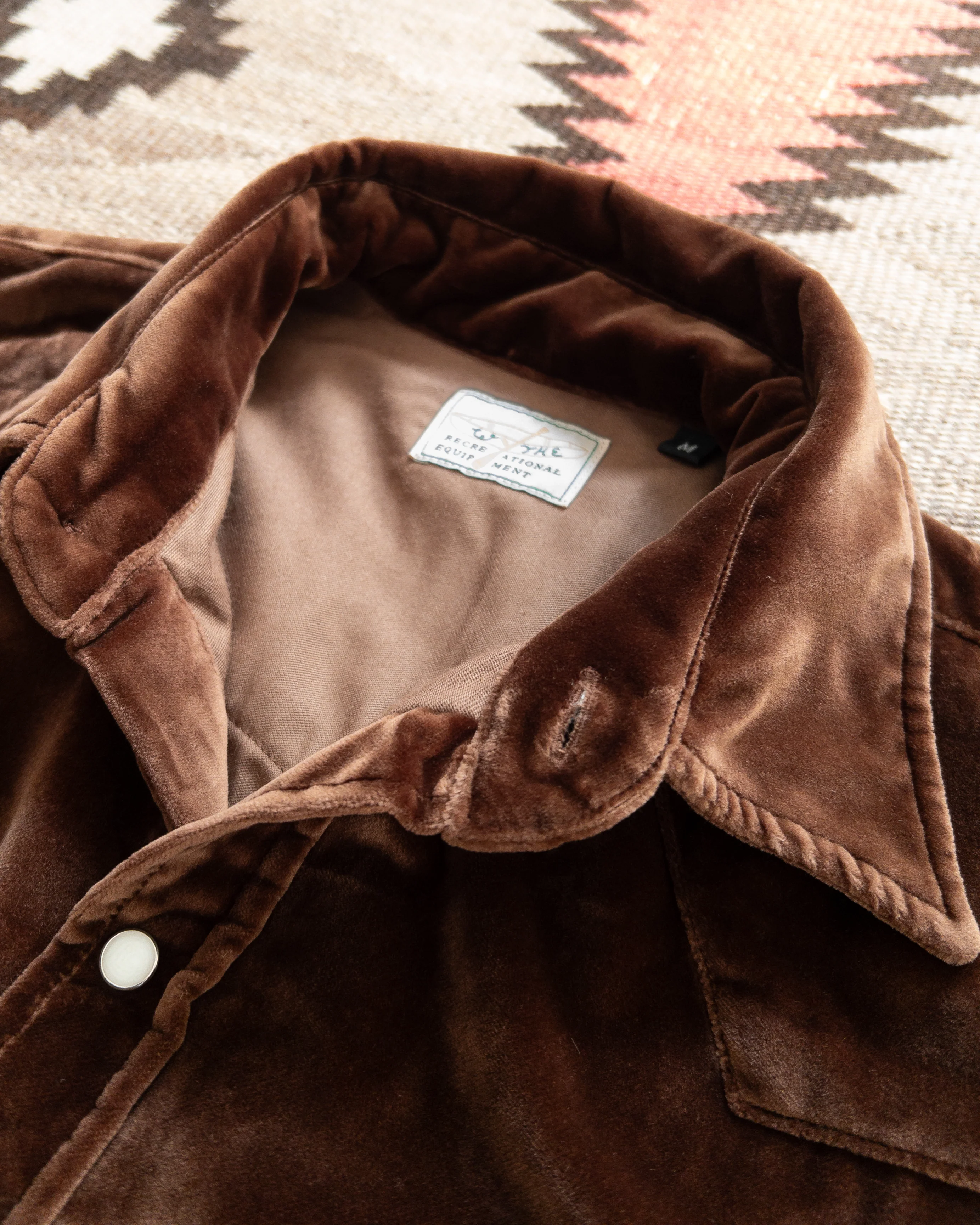 Velvet Pearlsnap Shirt - Chocolate Brown - Image 3