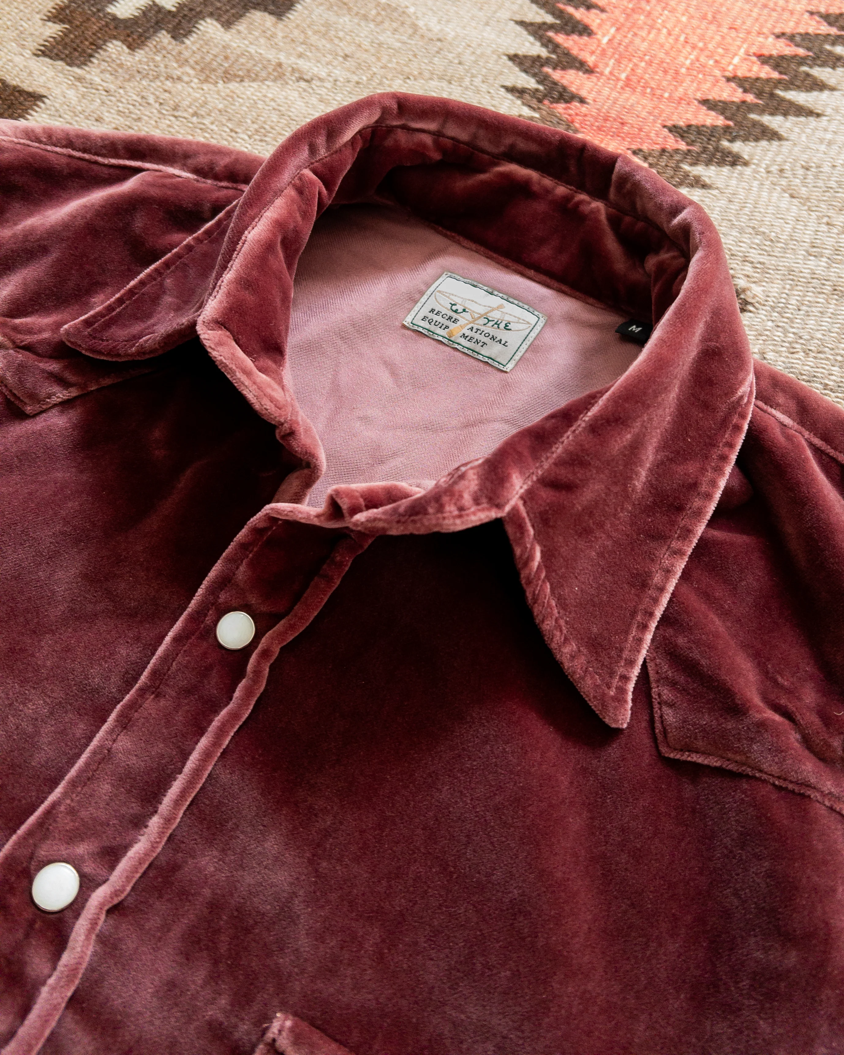 Velvet Pearlsnap Shirt - Plum - Image 3