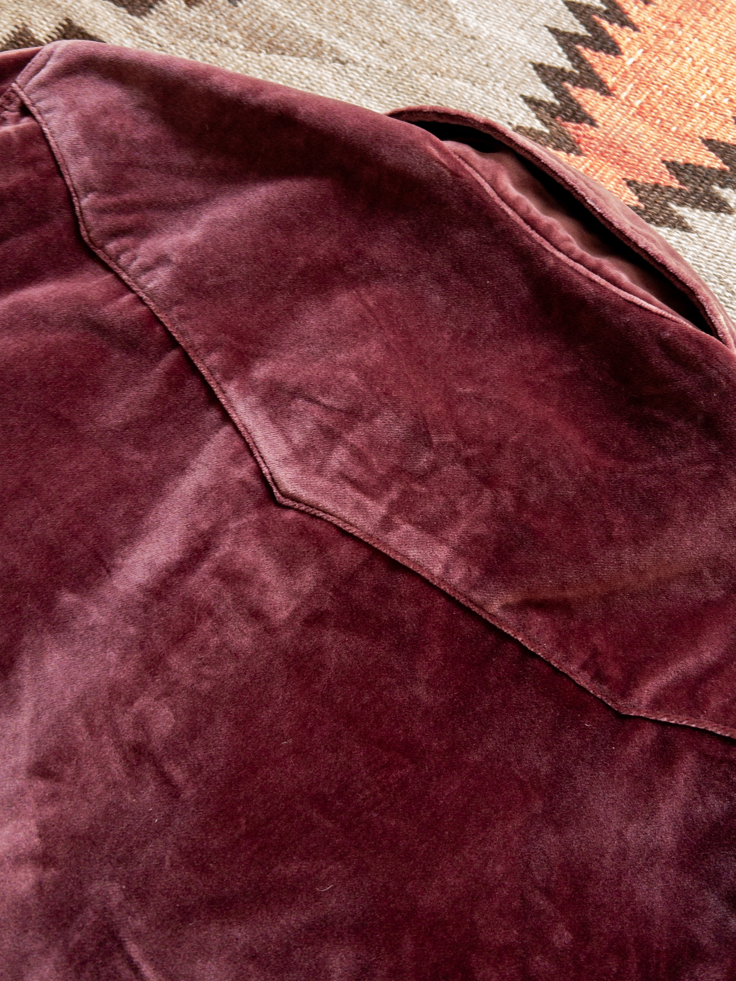 Velvet Pearlsnap Shirt - Plum - Image 4
