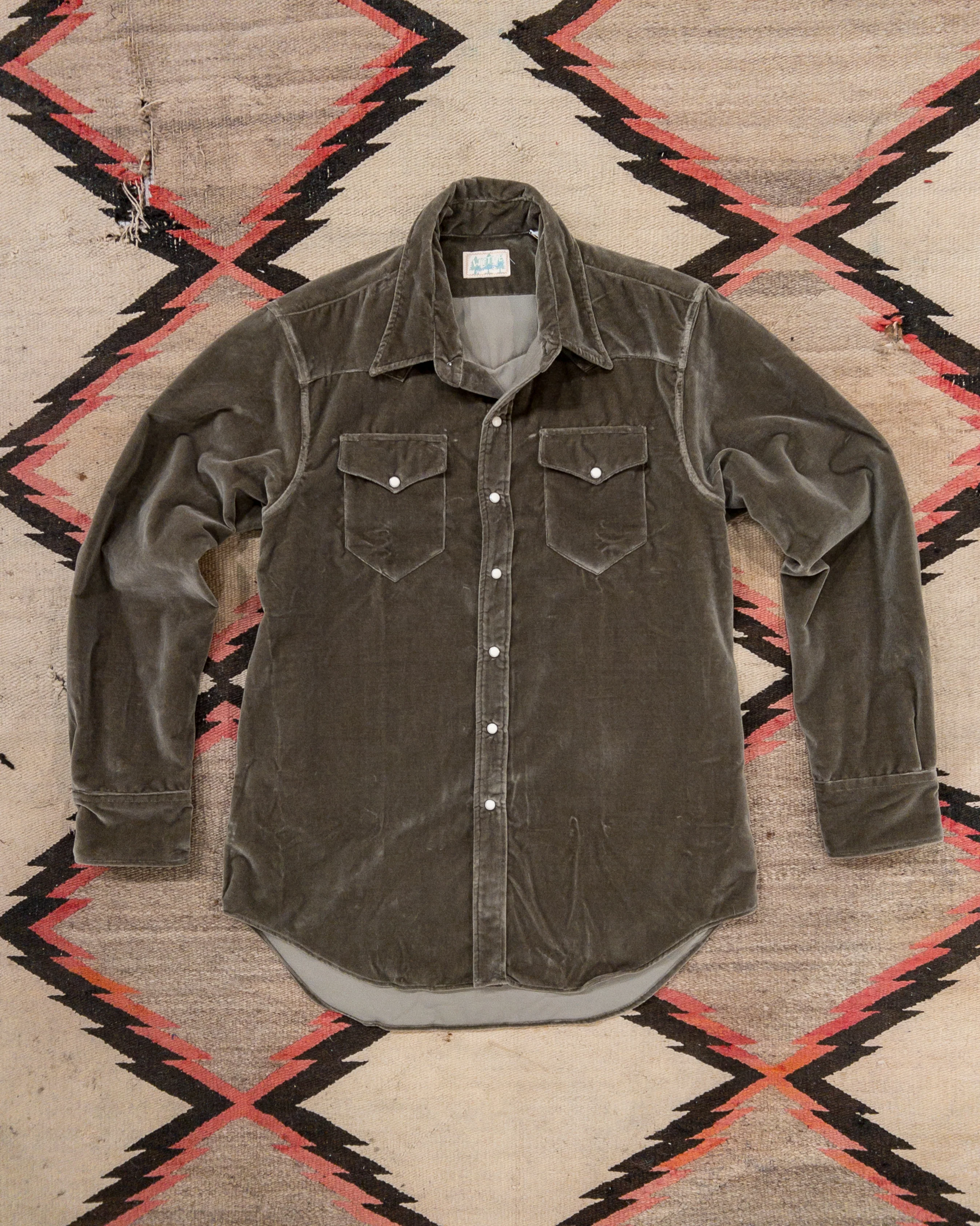 Velvet Pearlsnap Shirt - Smoke