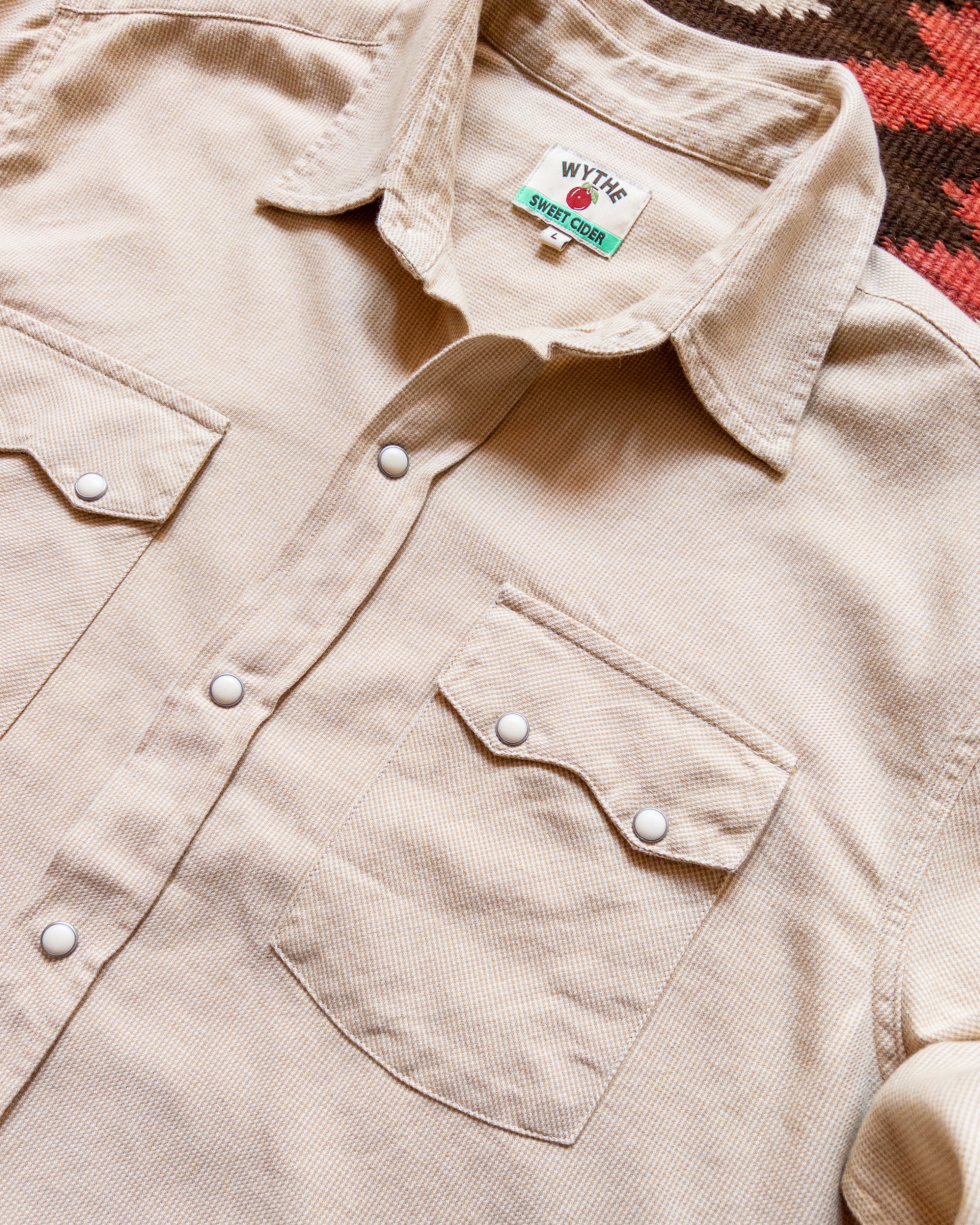 Vintage Tickweave Pearlsnap Shirt - Butterscotch - Image 2