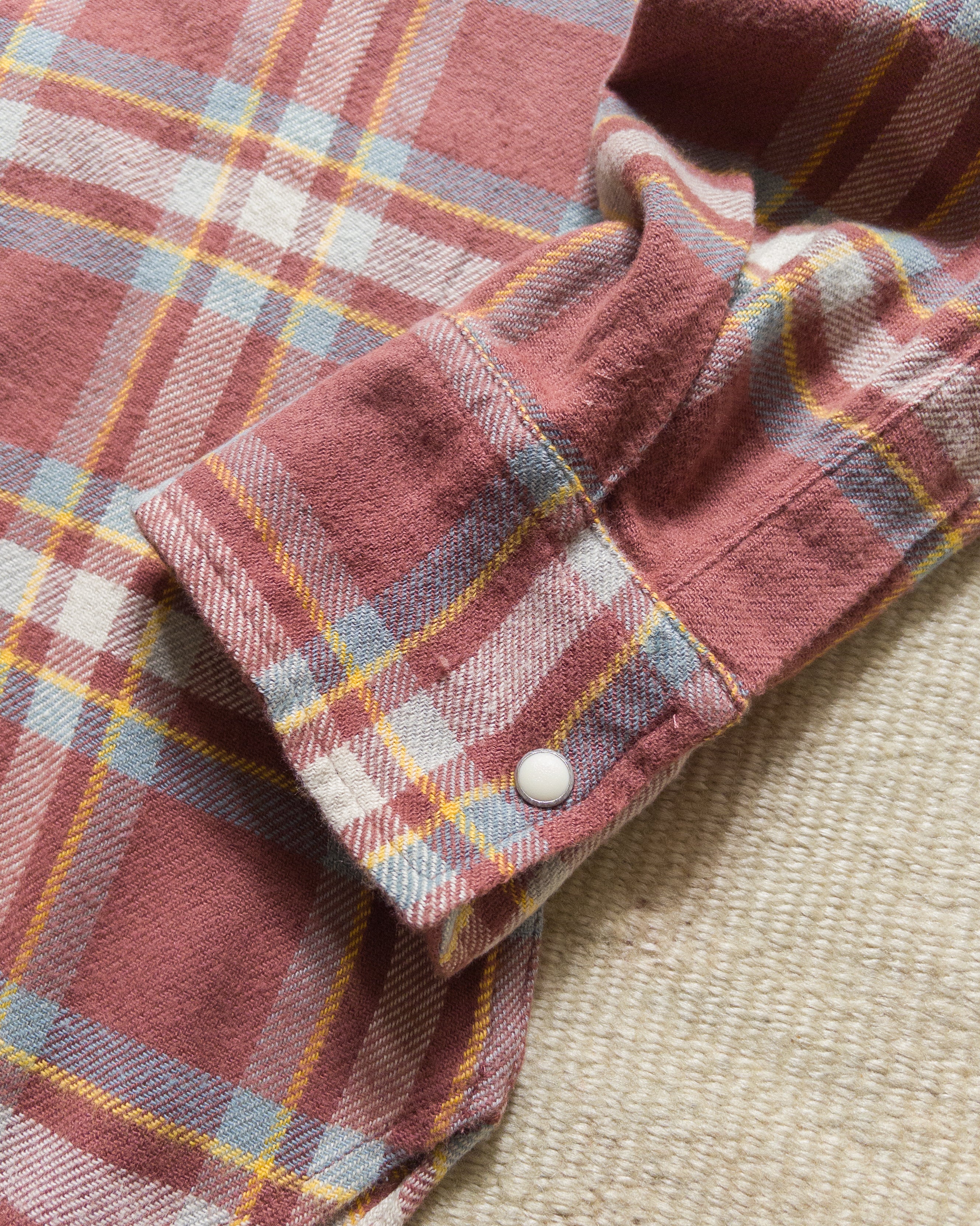 Washed Flannel Pearlsnap Shirt - Autumn Rust - Image 4