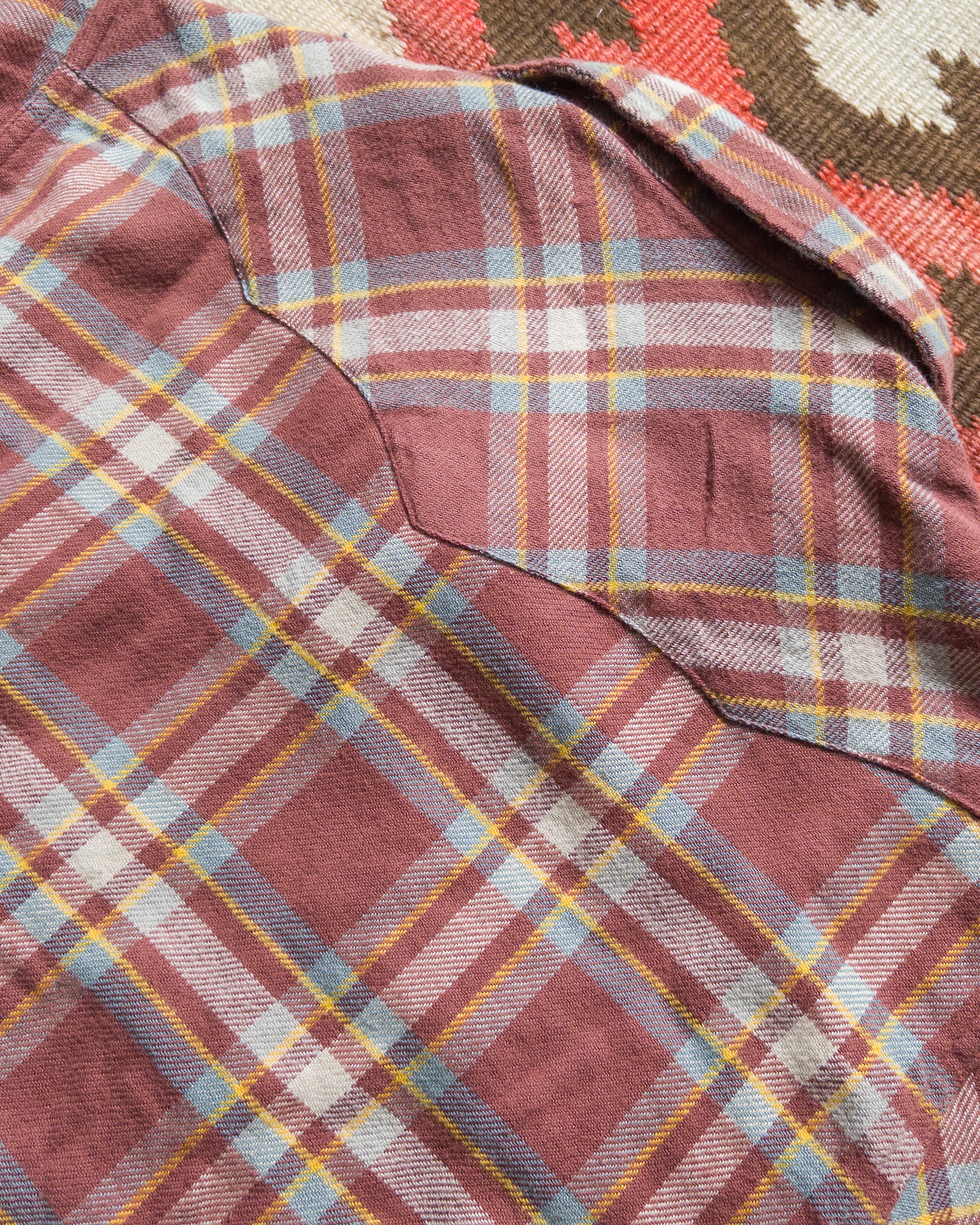 Washed Flannel Pearlsnap Shirt - Autumn Rust - Image 5