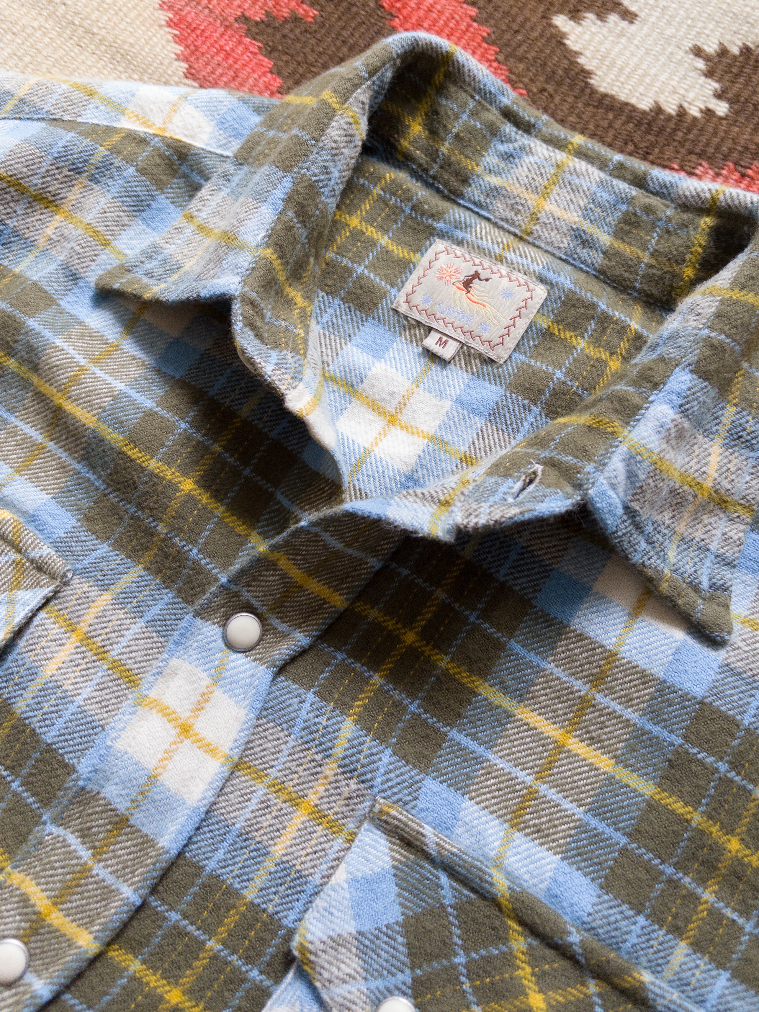 Washed Flannel Pearlsnap Shirt - Gold Ravine - Image 3