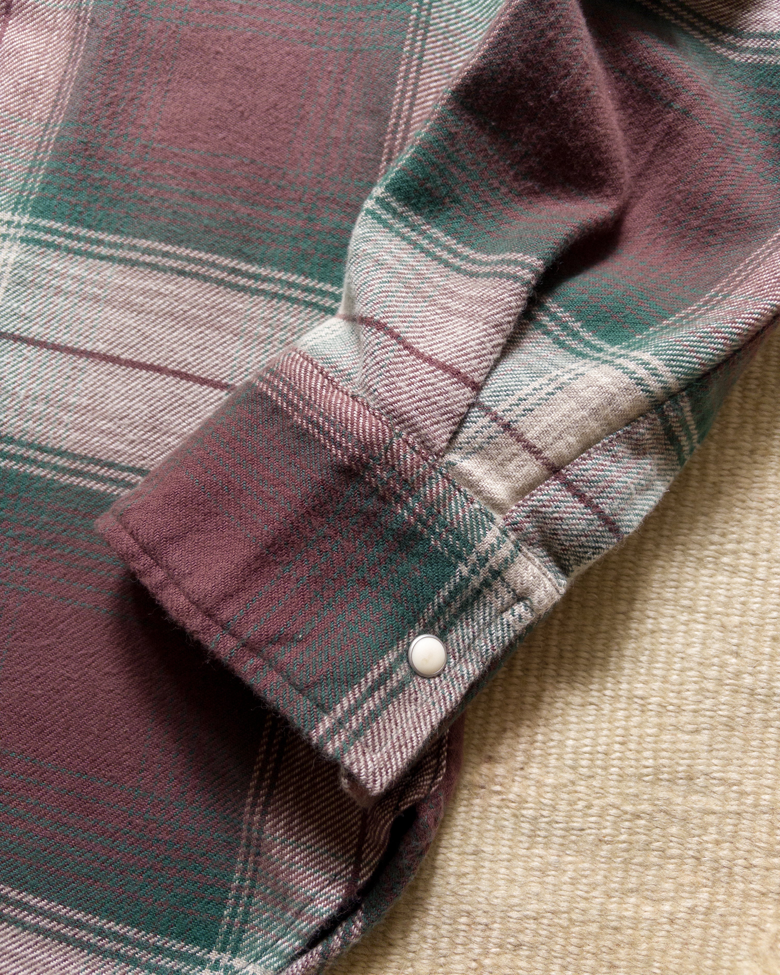 Washed Flannel Pearlsnap Shirt - Grizzly Shadow Plaid - Image 4