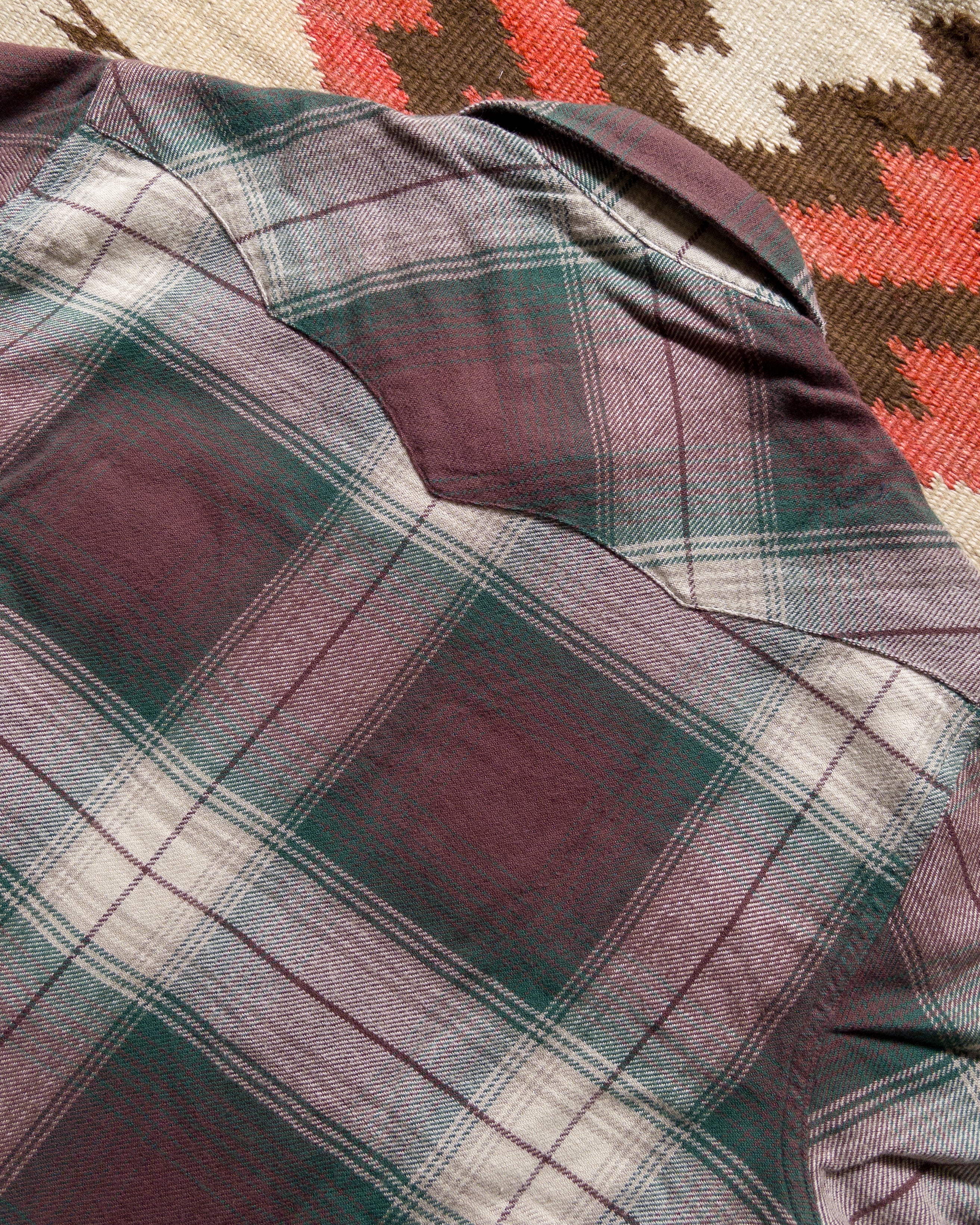 Washed Flannel Pearlsnap Shirt - Grizzly Shadow Plaid - Image 5