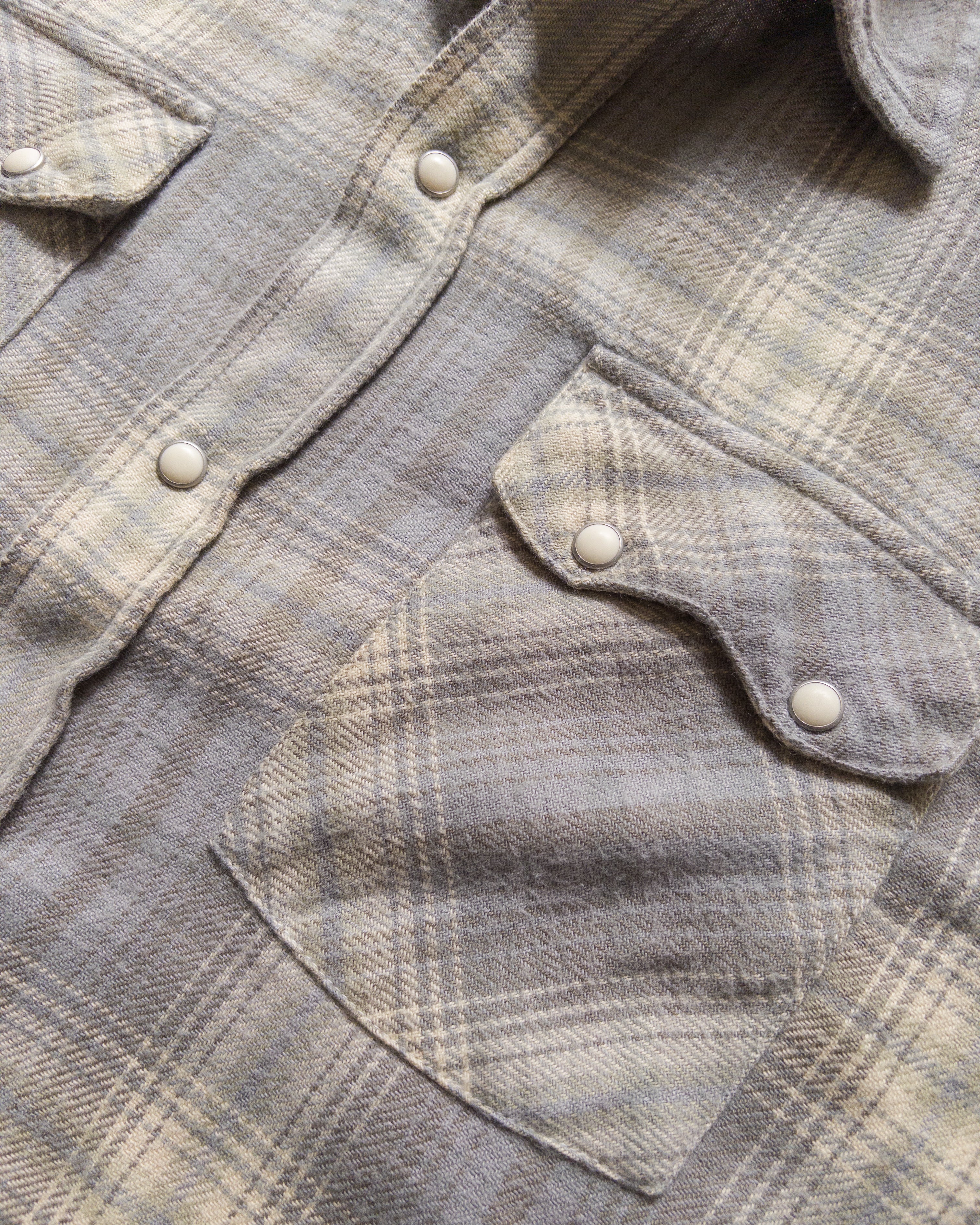 Washed Flannel Pearlsnap Shirt - Late Frost - Image 2