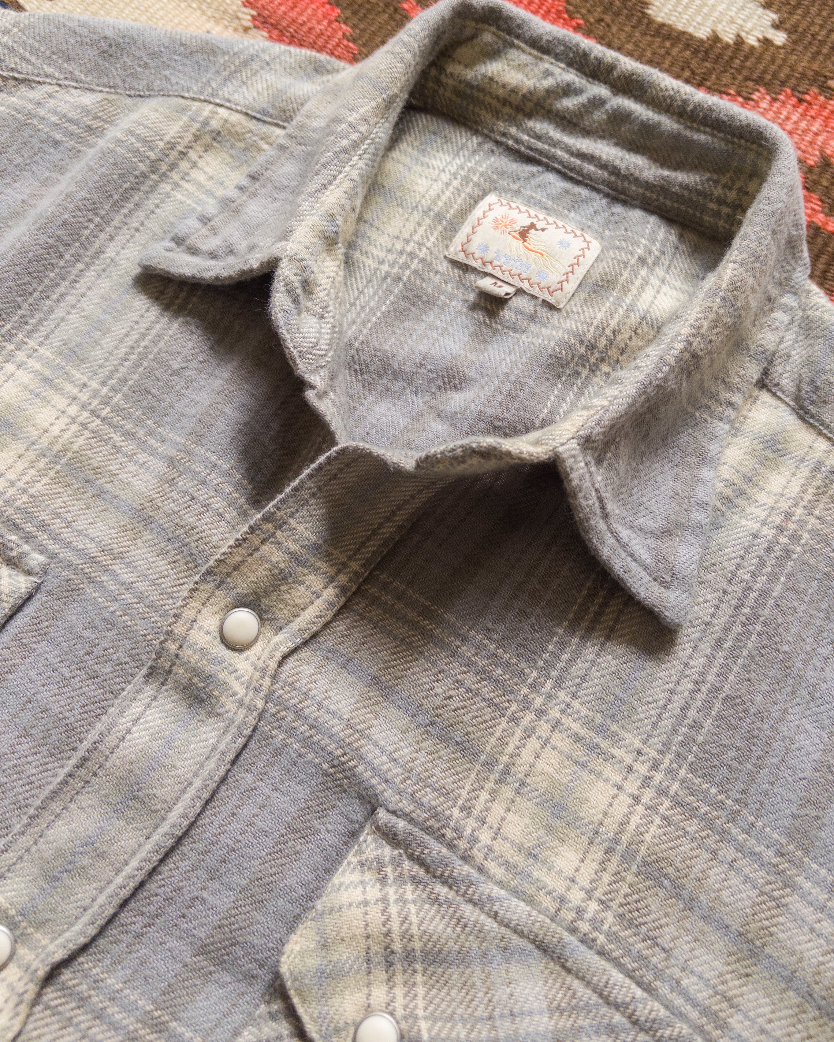 Washed Flannel Pearlsnap Shirt - Late Frost - Image 3