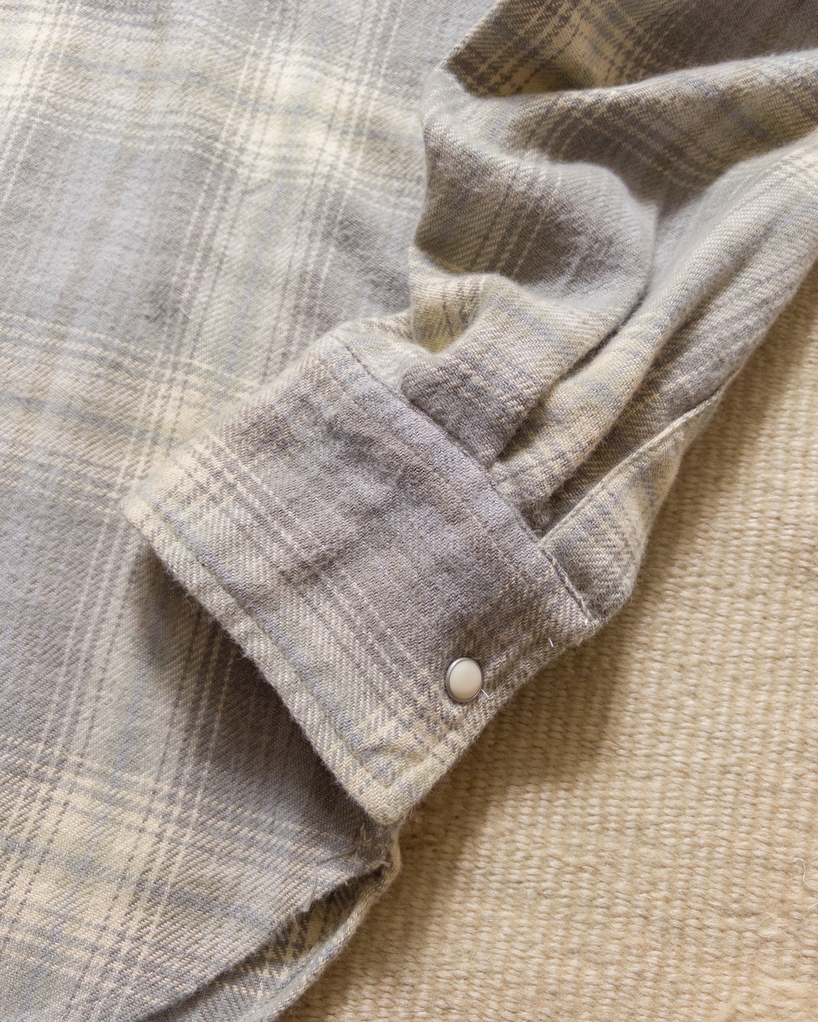 Washed Flannel Pearlsnap Shirt - Late Frost - Image 4