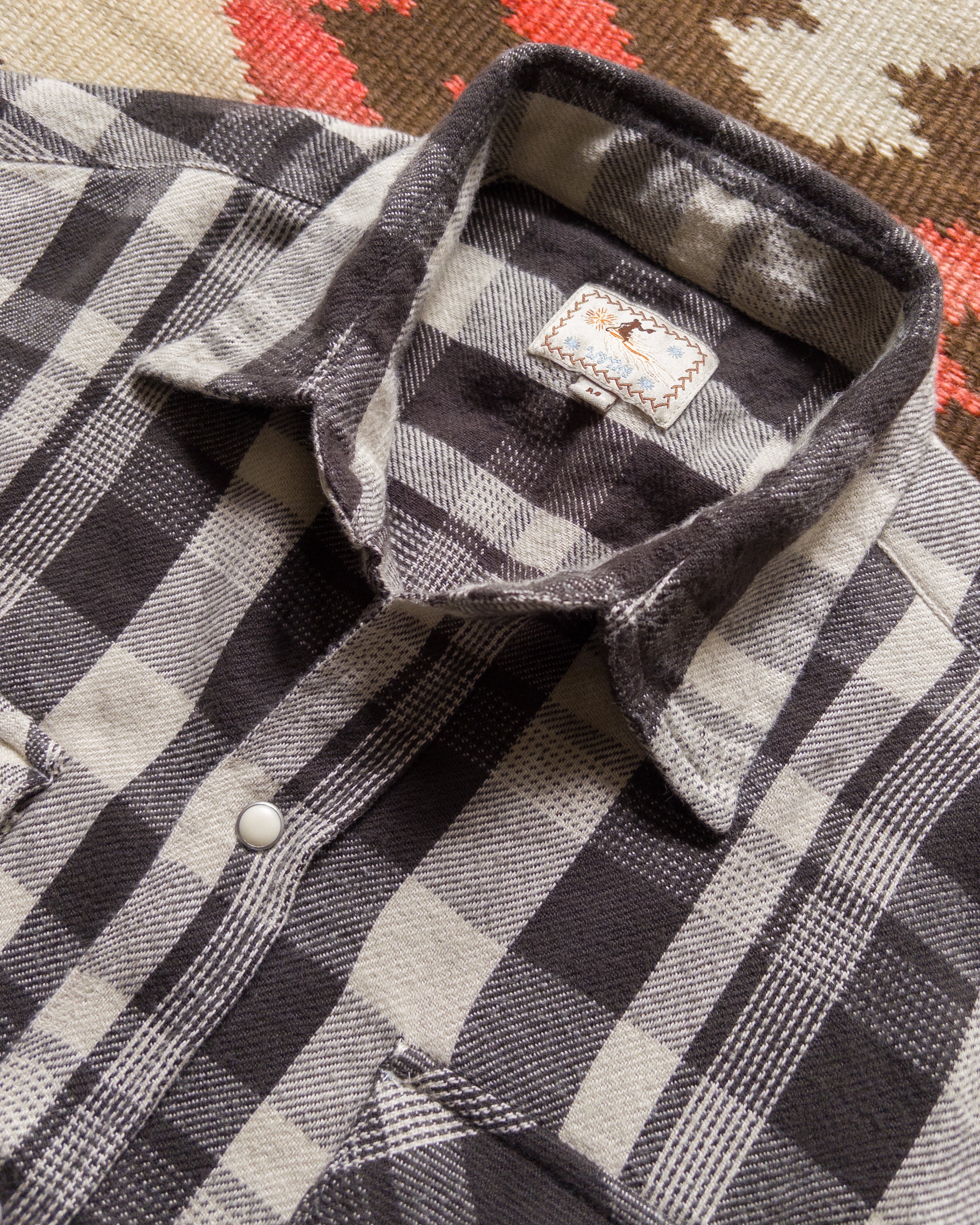 Washed Flannel Pearlsnap Shirt - Night Pitch - Image 3