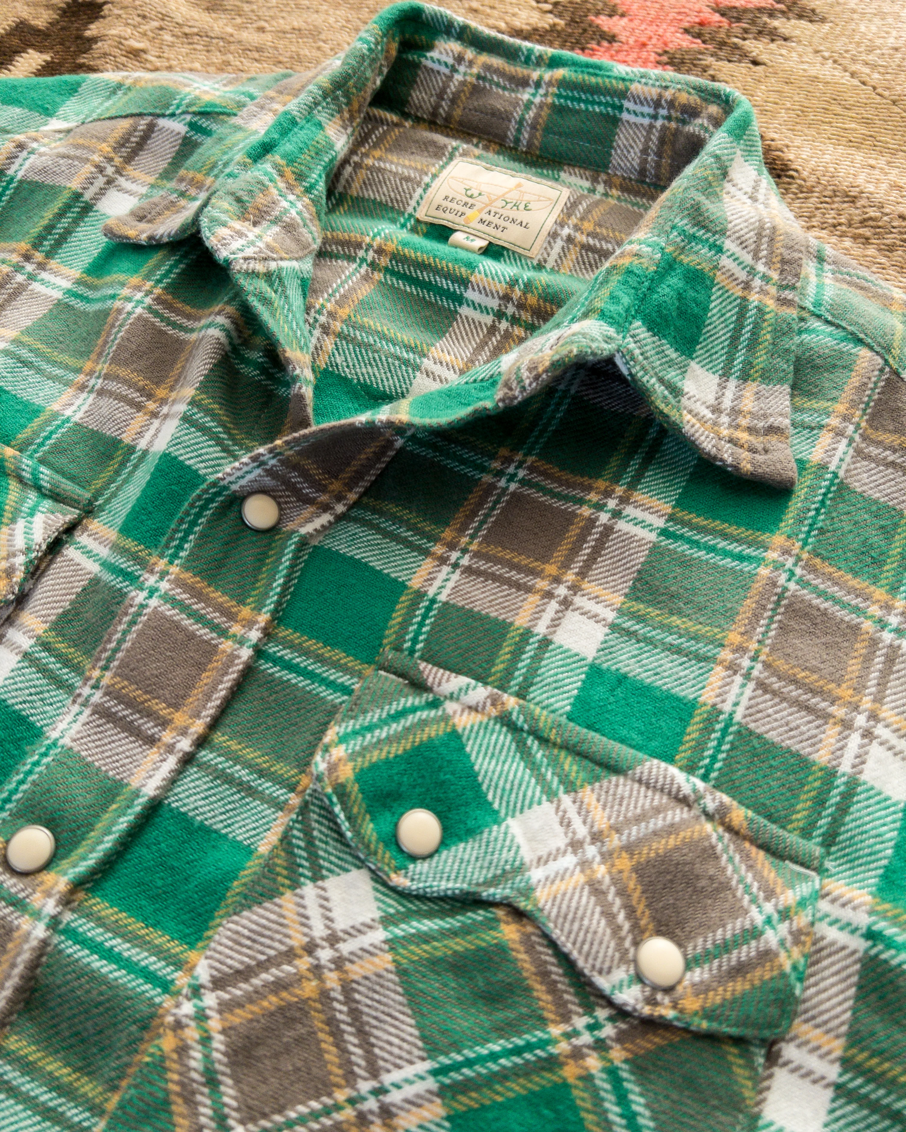 Washed Flannel Pearlsnap Shirt - Spring Pastures - Image 2