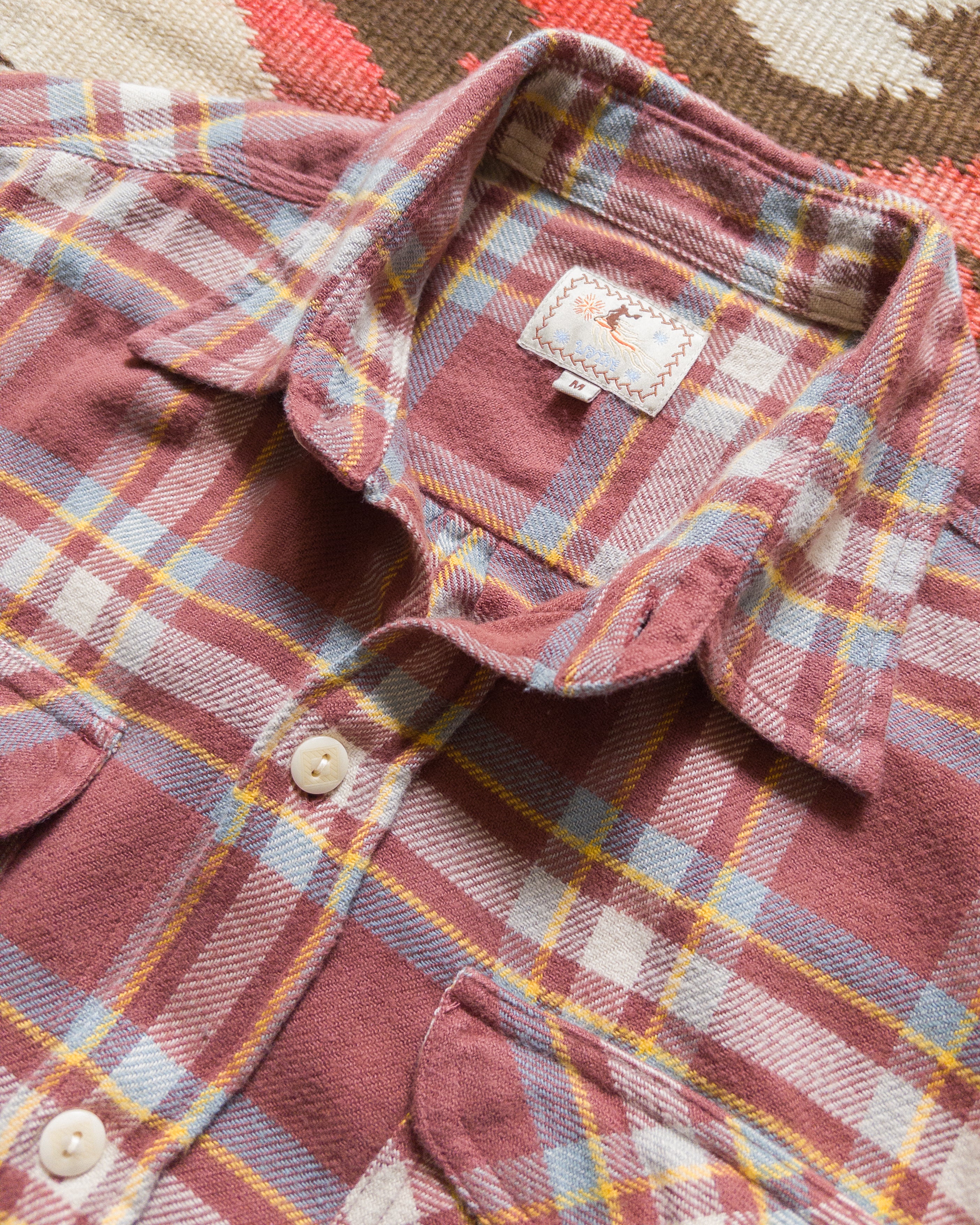 Washed Flannel Workshirt - Autumn Rust - Image 3