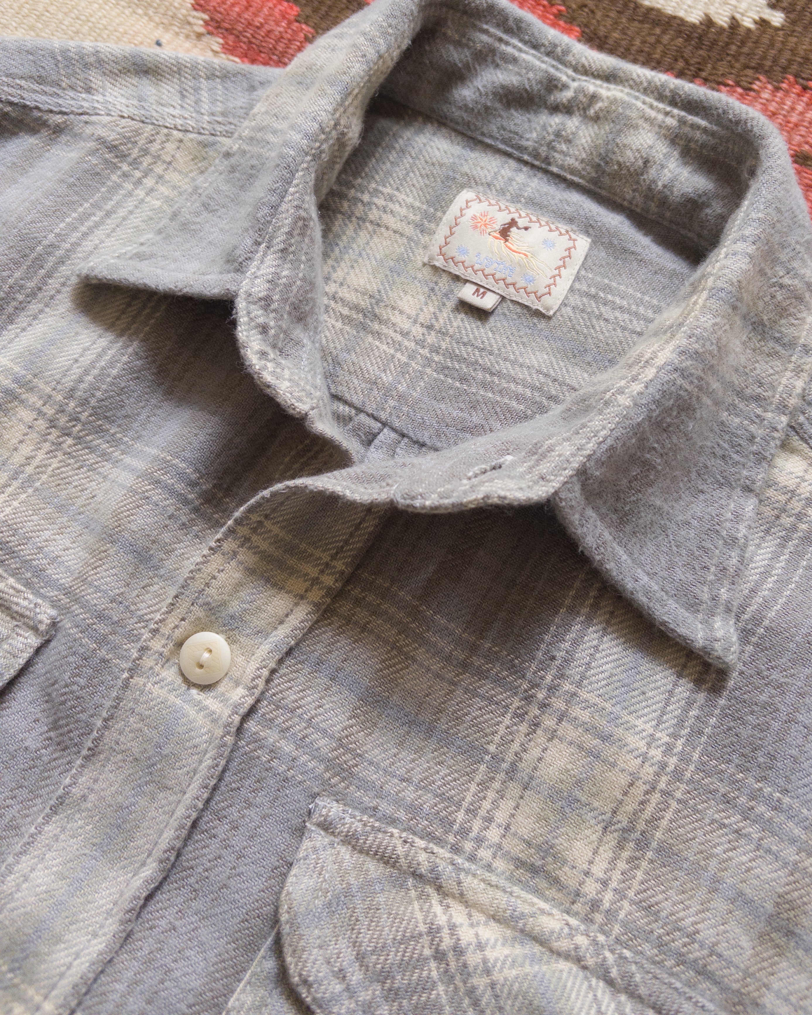 Washed Flannel Workshirt - Late Frost - Image 3