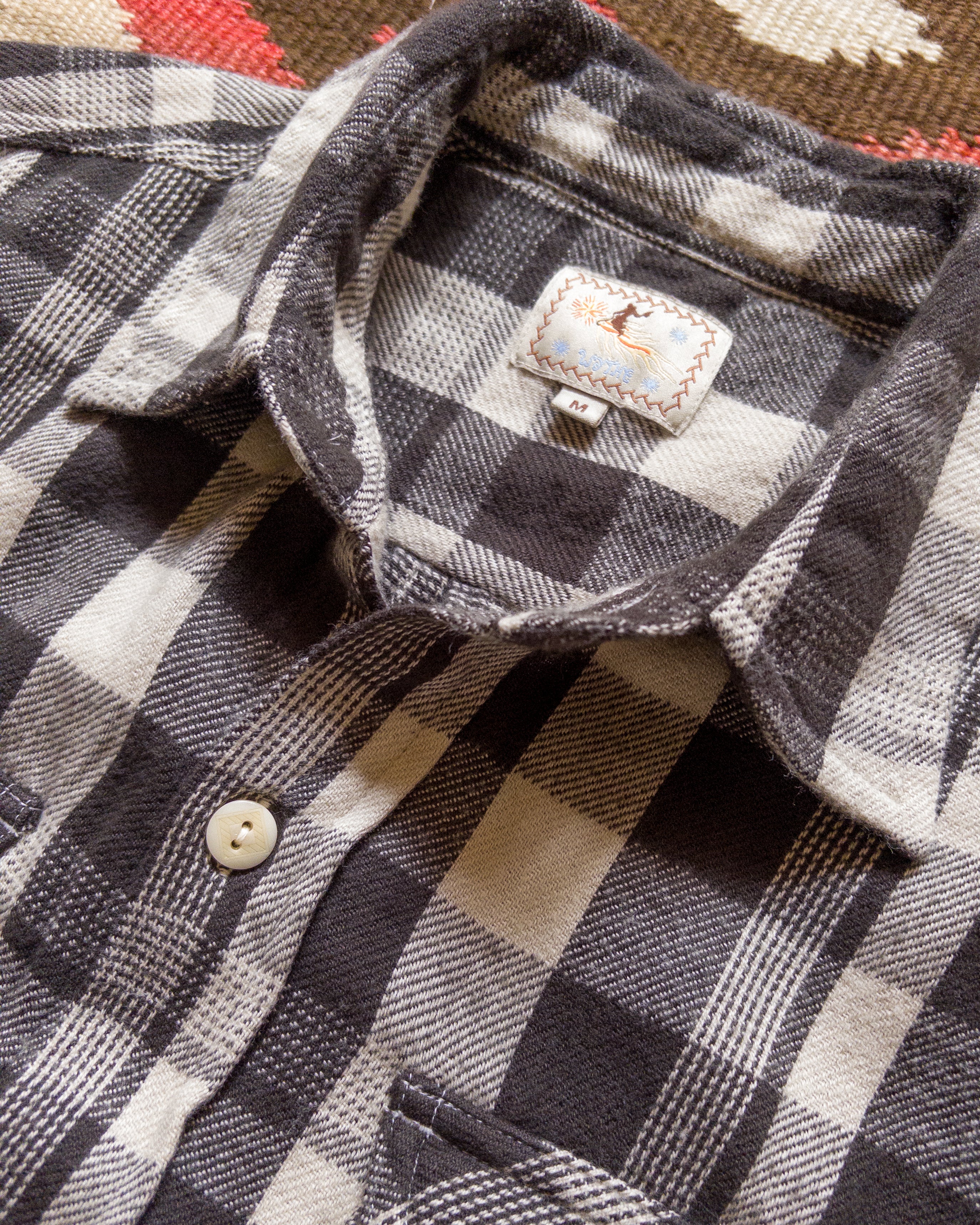 Washed Flannel Workshirt - Night Pitch - Image 3