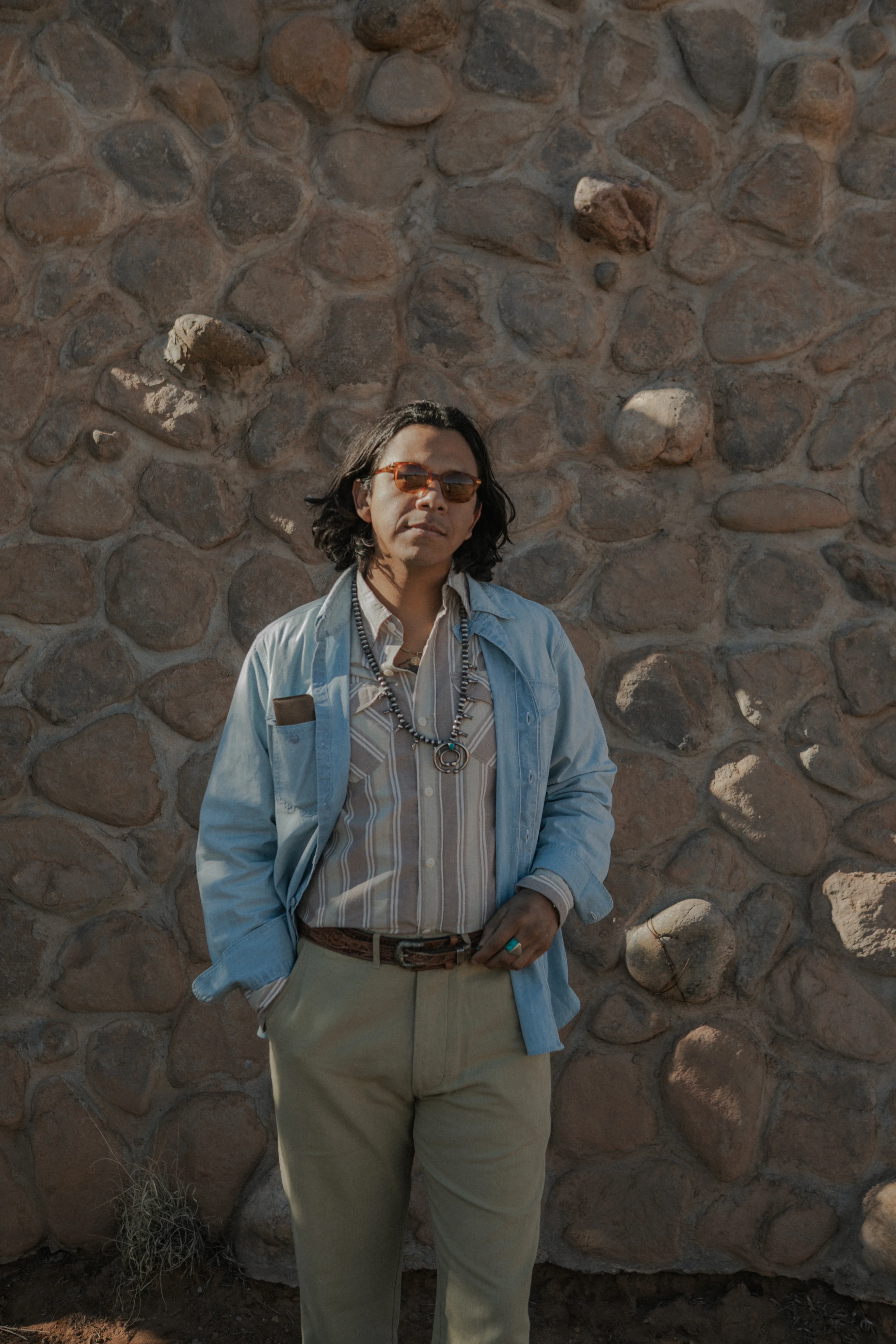 Washed Madras Workshirt - Earthtone Stripe - Image 5