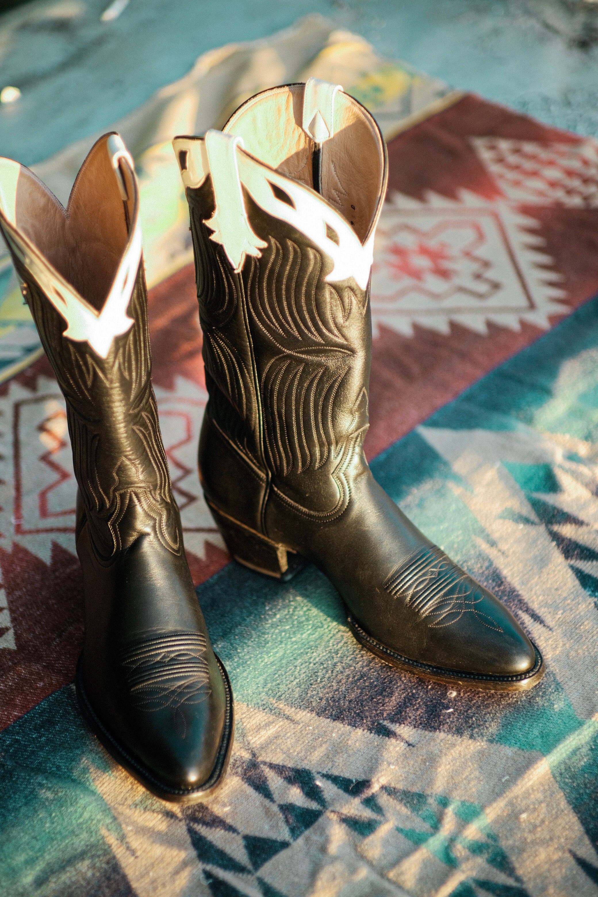 Black and Bone Calfskin Western Boots - 50% PREORDER DEPOSIT - Image 3