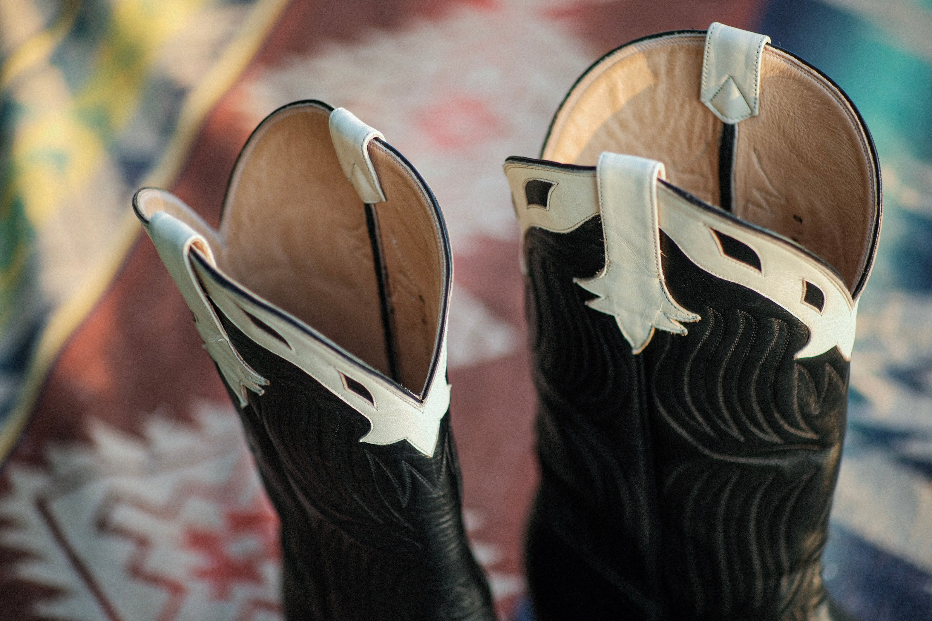 Black and Bone Calfskin Western Boots - 50% PREORDER DEPOSIT - Image 4