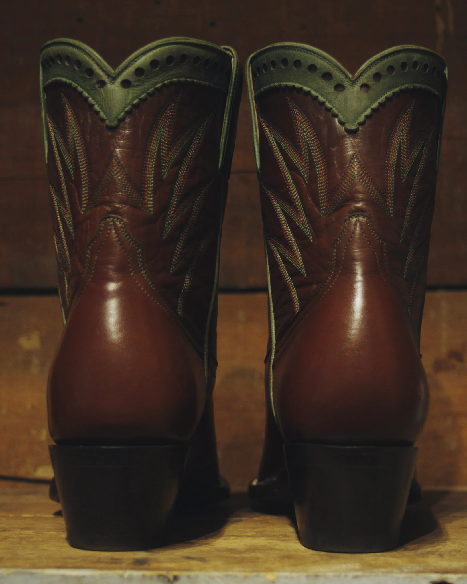 Brown/Sagebrush Calfskin Pee Wee Boots - Image 3