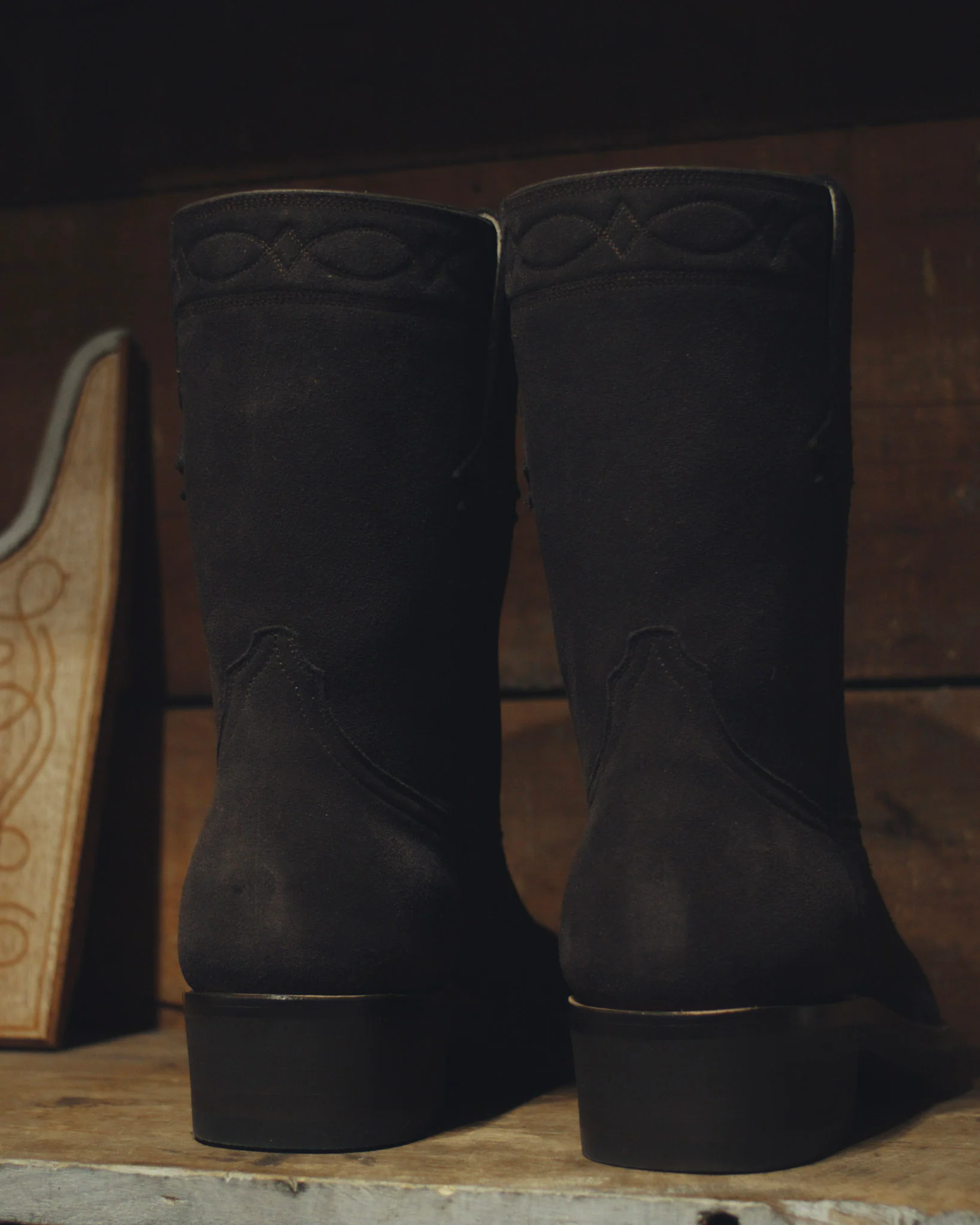 Chocolate Suede Roper Boots - Image 4