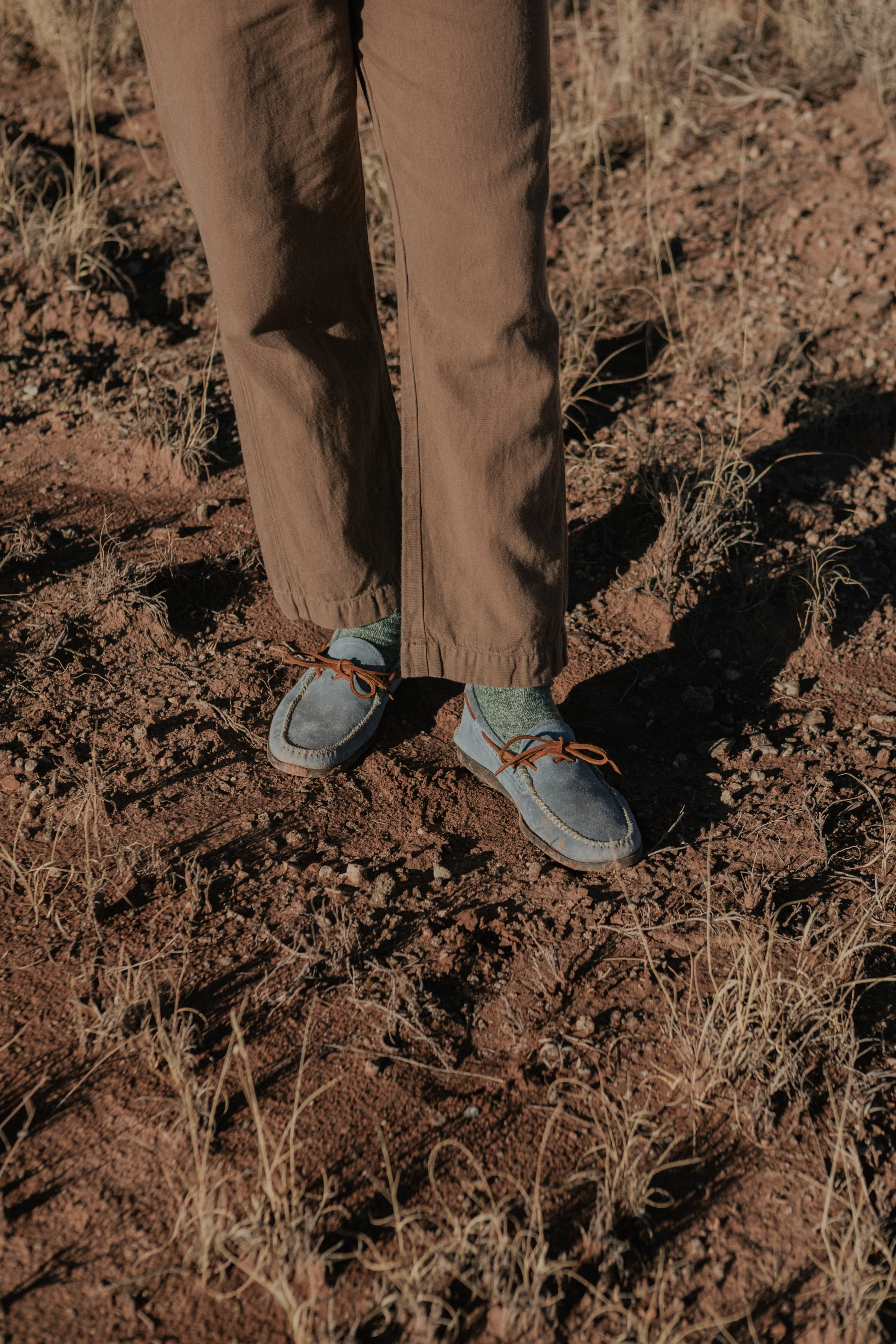 Wythe x Yuketen Handmade Suede Canoe Mocs - Ox Blue - Image 5